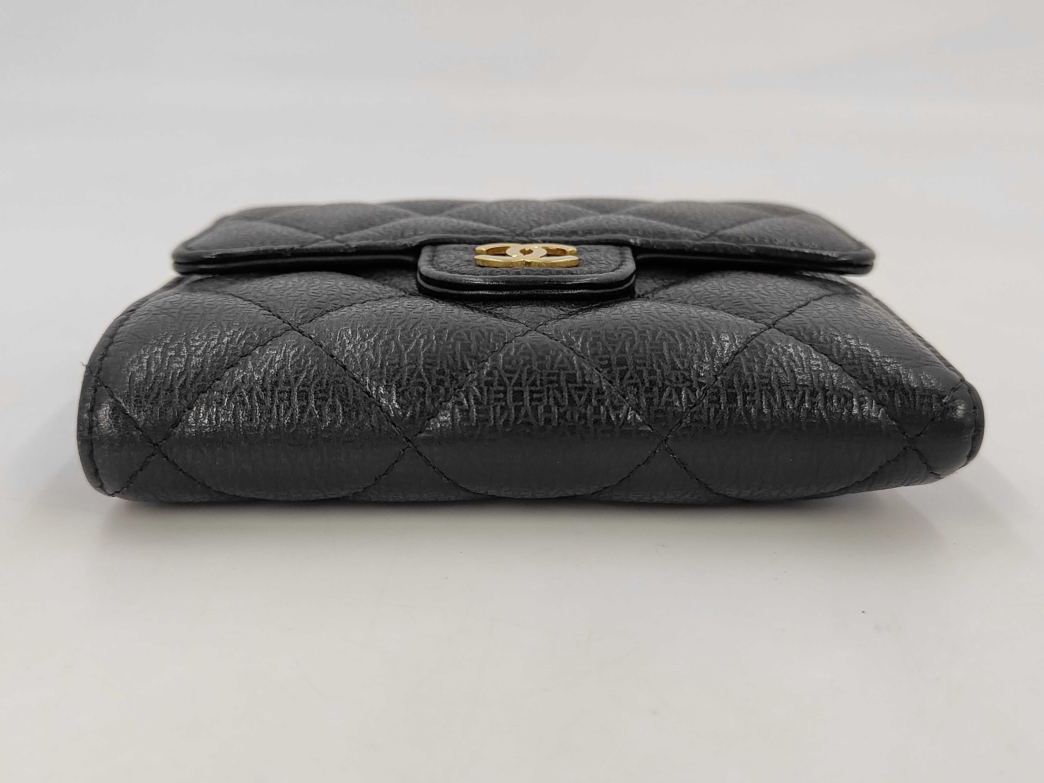 Black Caviar Leather Matelassé Wallet (Serial Number 24) — view 4