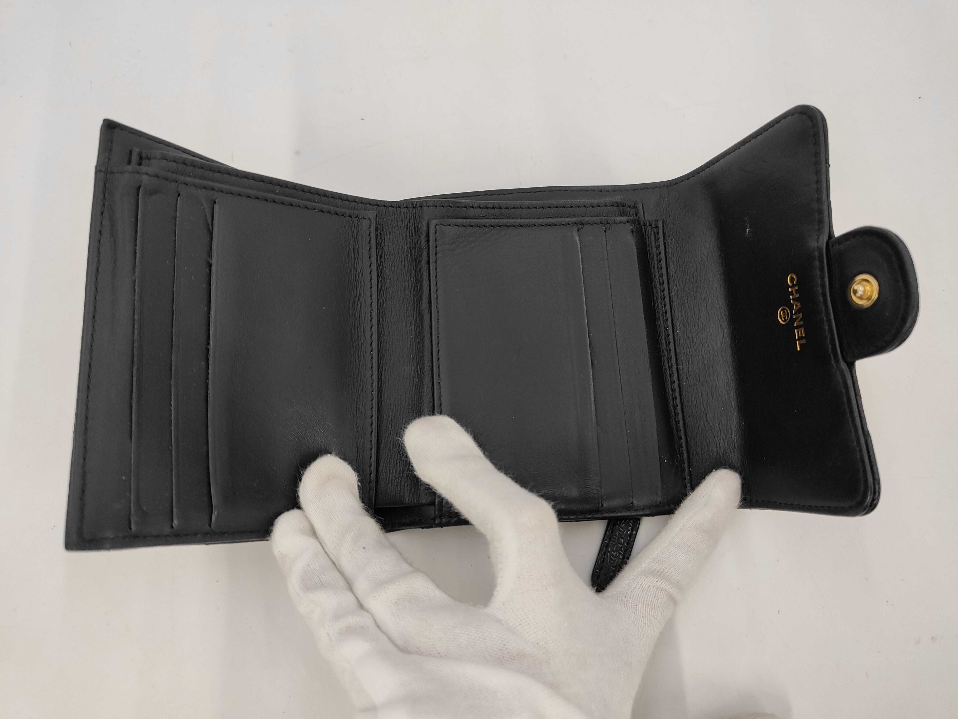 Black Caviar Leather Matelassé Wallet (Serial Number 24) — view 5