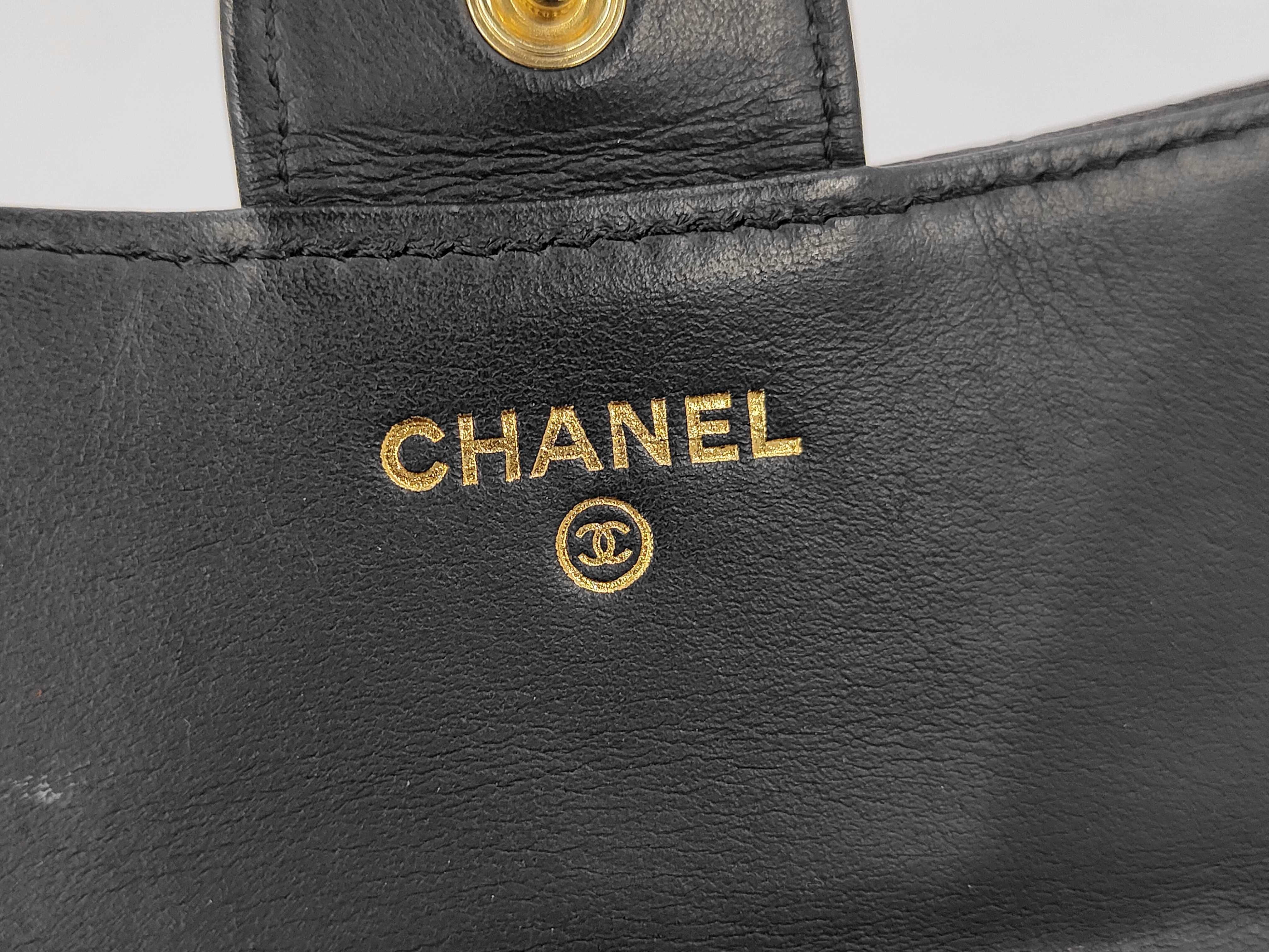 Black Caviar Leather Matelassé Wallet (Serial Number 24) — view 8