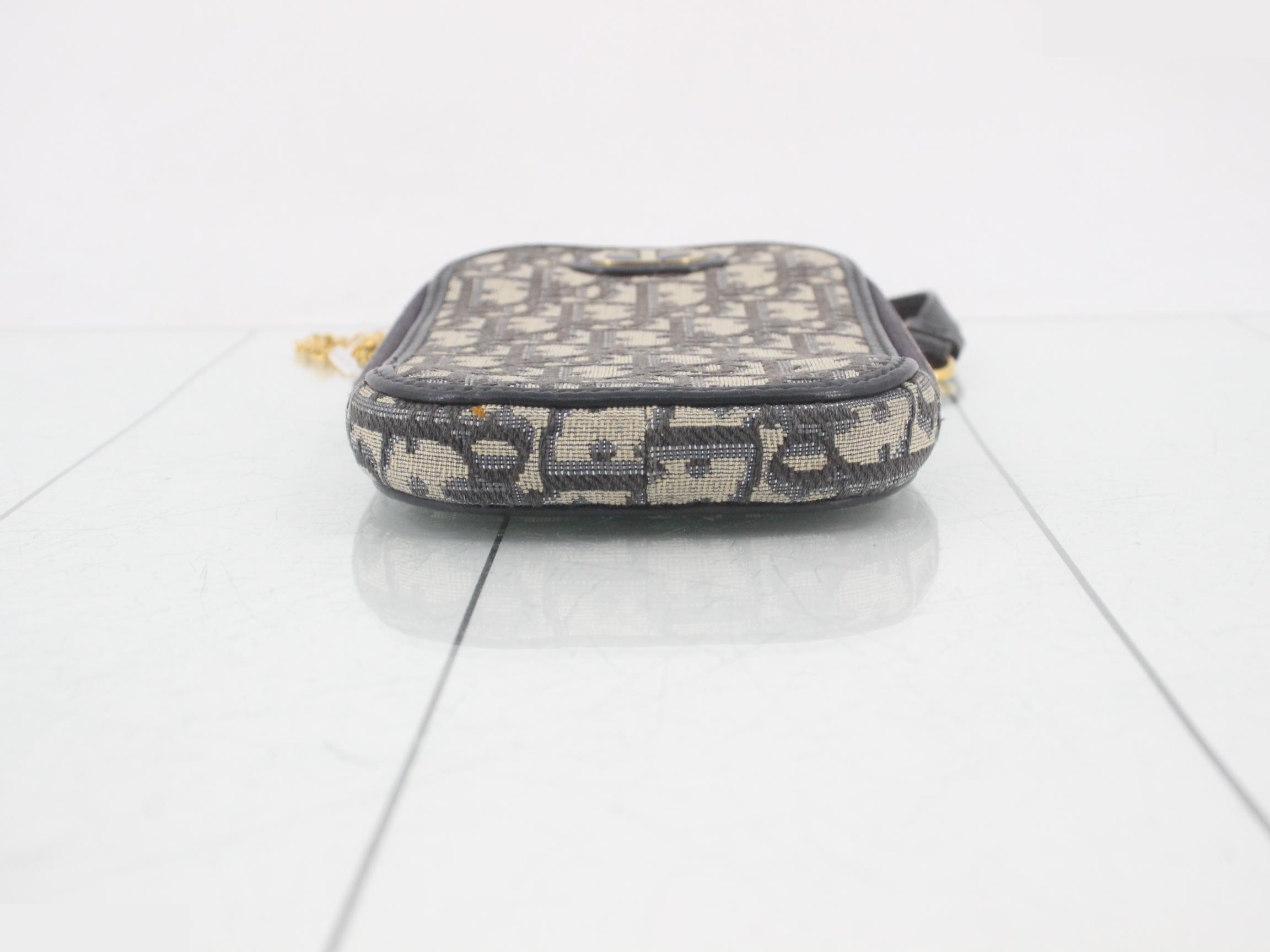 Jacquard phone holder, navy — view 3