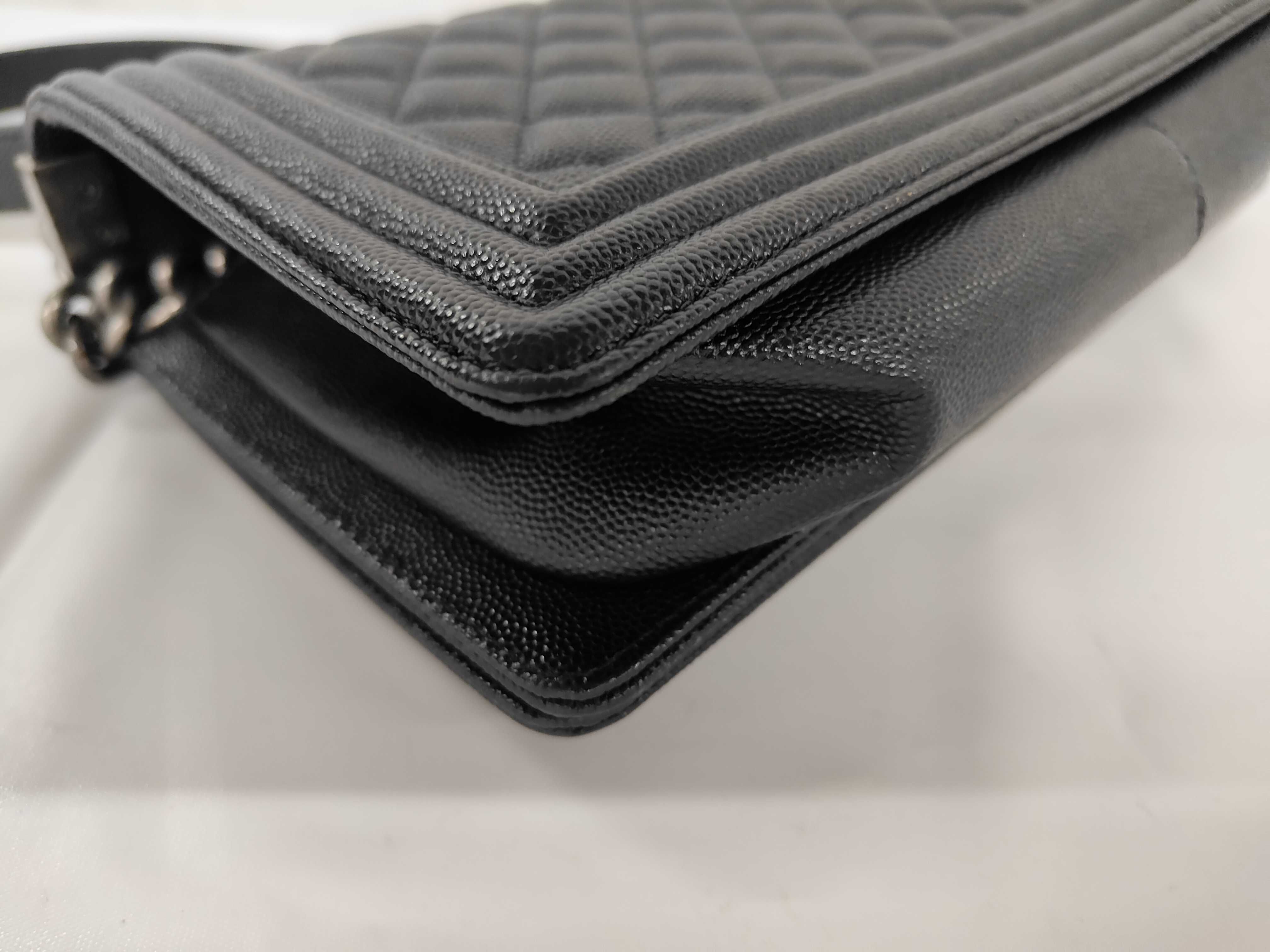 Caviar Skin (Bag) Boy Chanel Caviar Silver Hardware Chain Shoulder Bag Black Shoulder Bag — view 5