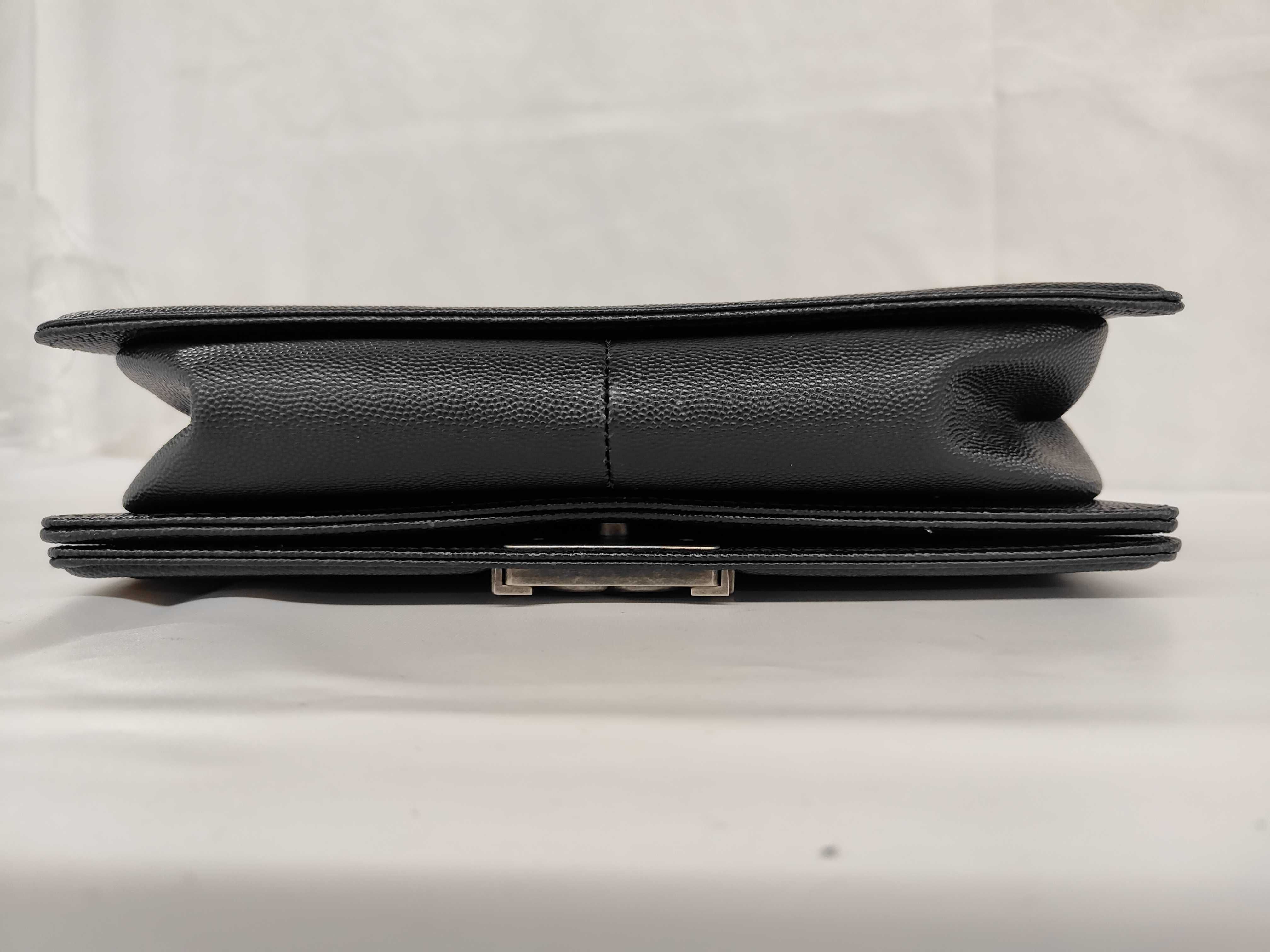 Caviar Skin (Bag) Boy Chanel Caviar Silver Hardware Chain Shoulder Bag Black Shoulder Bag — view 6