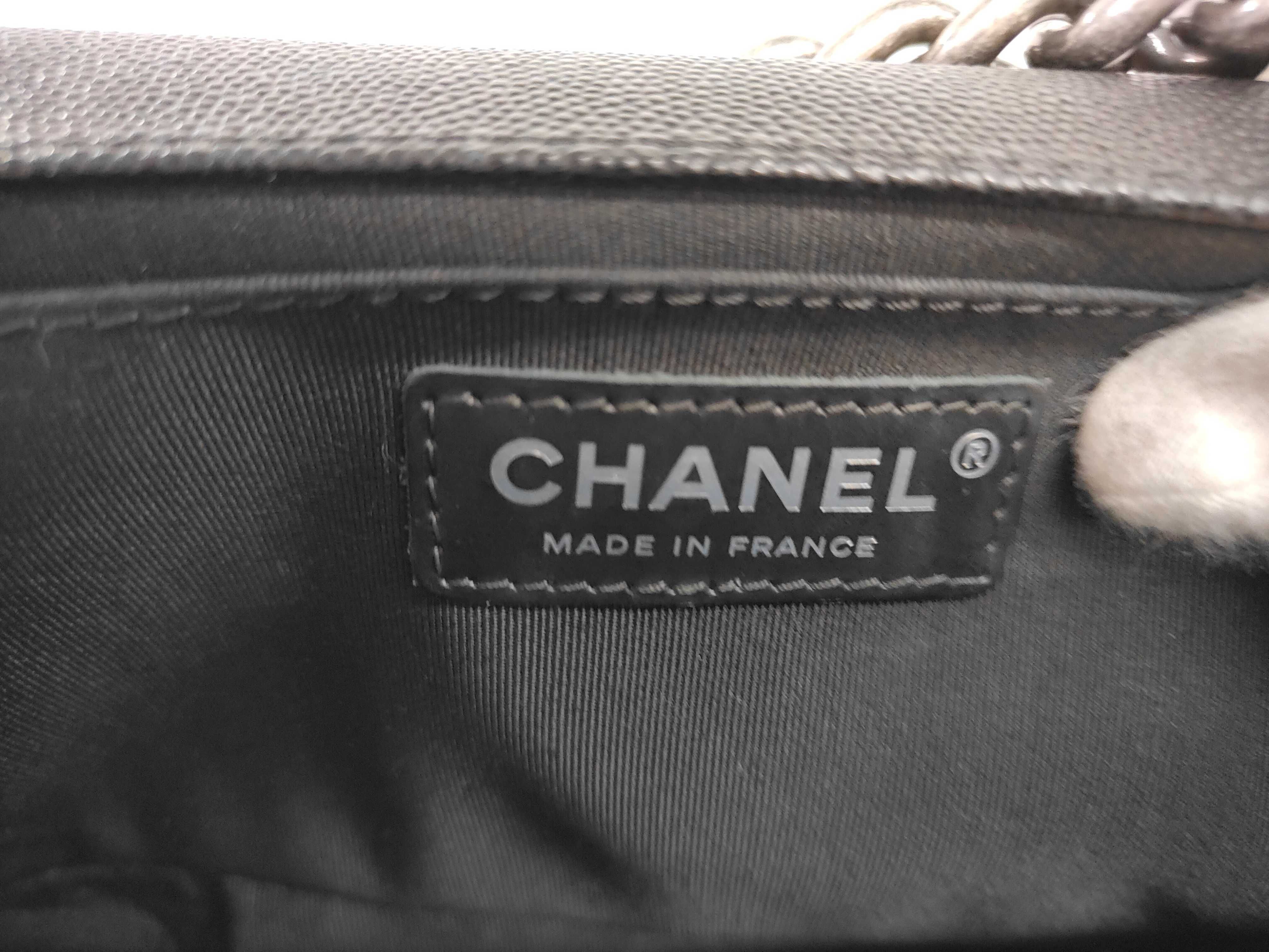 Caviar Skin (Bag) Boy Chanel Caviar Silver Hardware Chain Shoulder Bag Black Shoulder Bag — view 10
