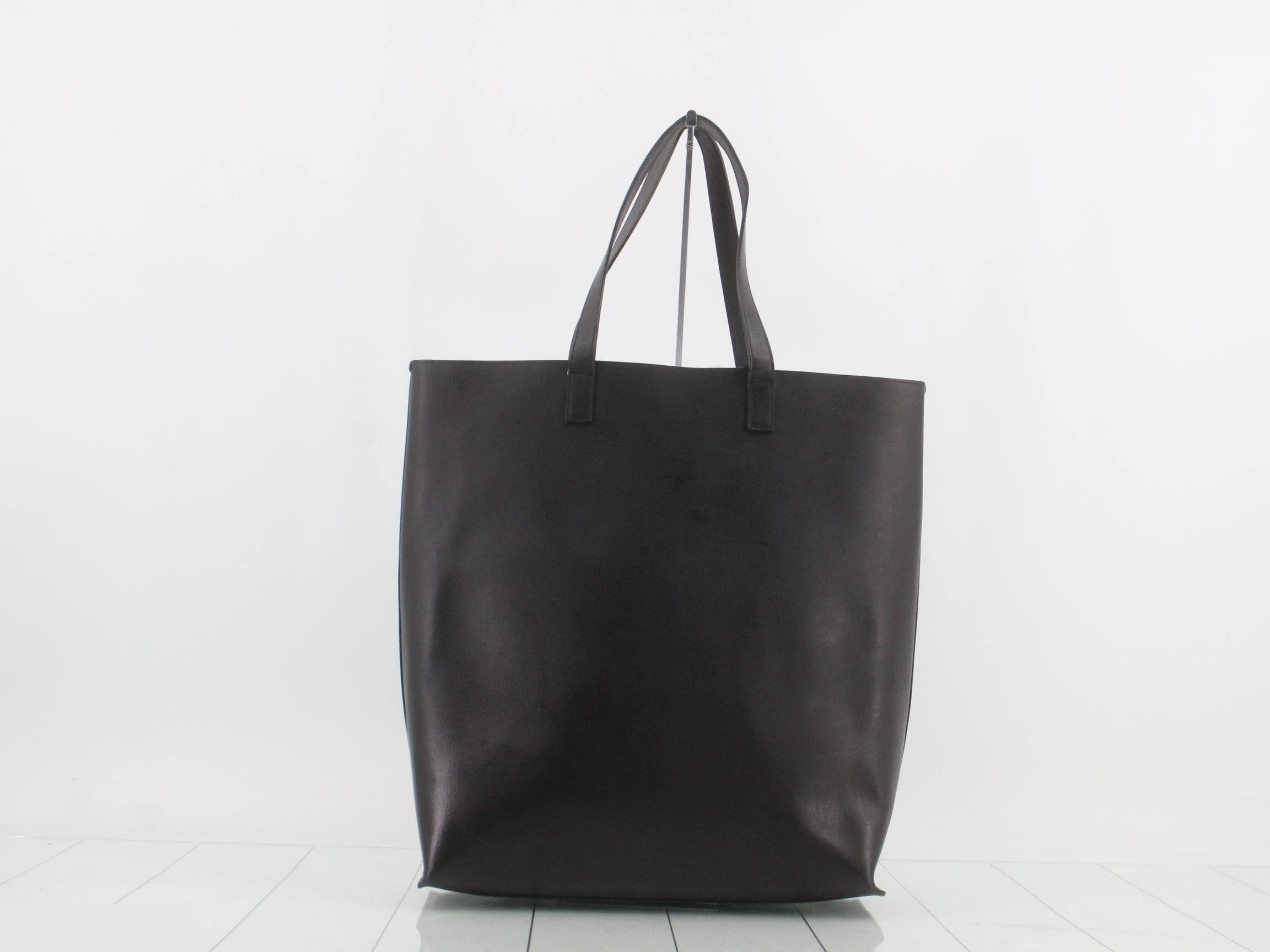 Shopping tote bag, calfskin, black — view 3