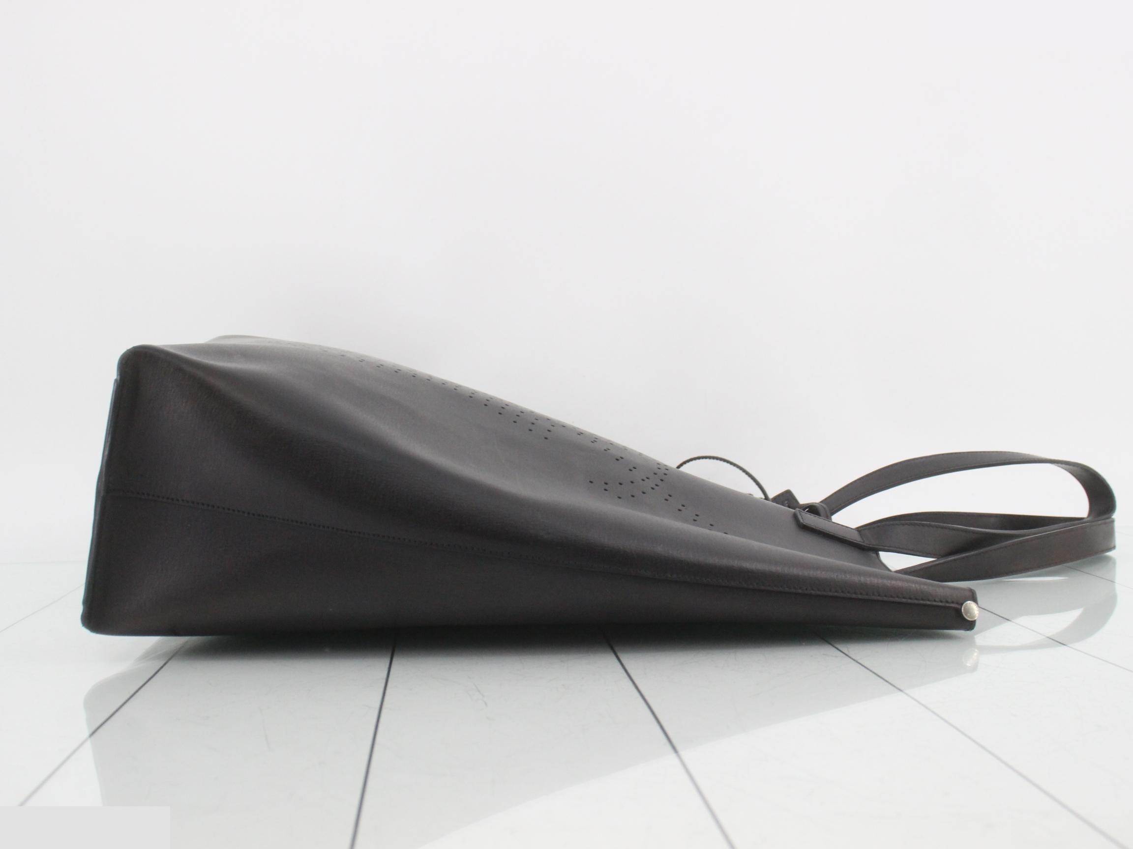 Shopping tote bag, calfskin, black — view 4