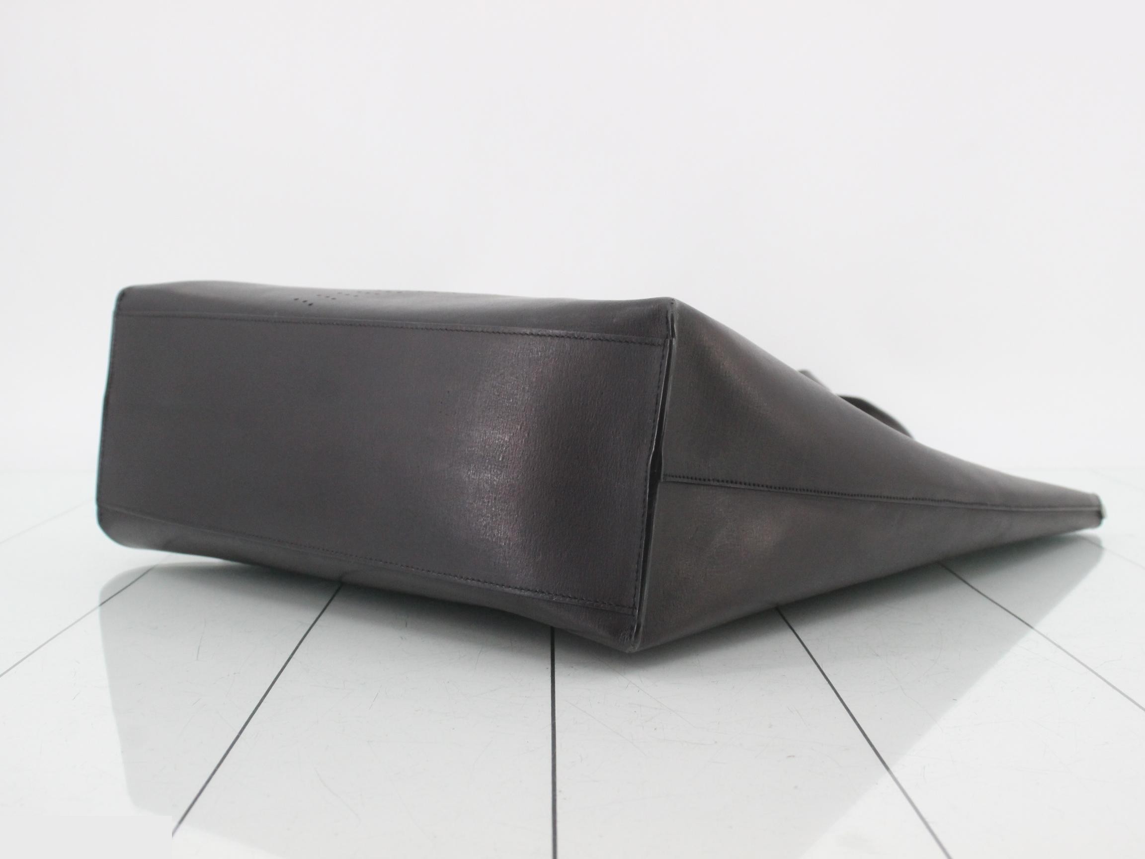 Shopping tote bag, calfskin, black — view 7
