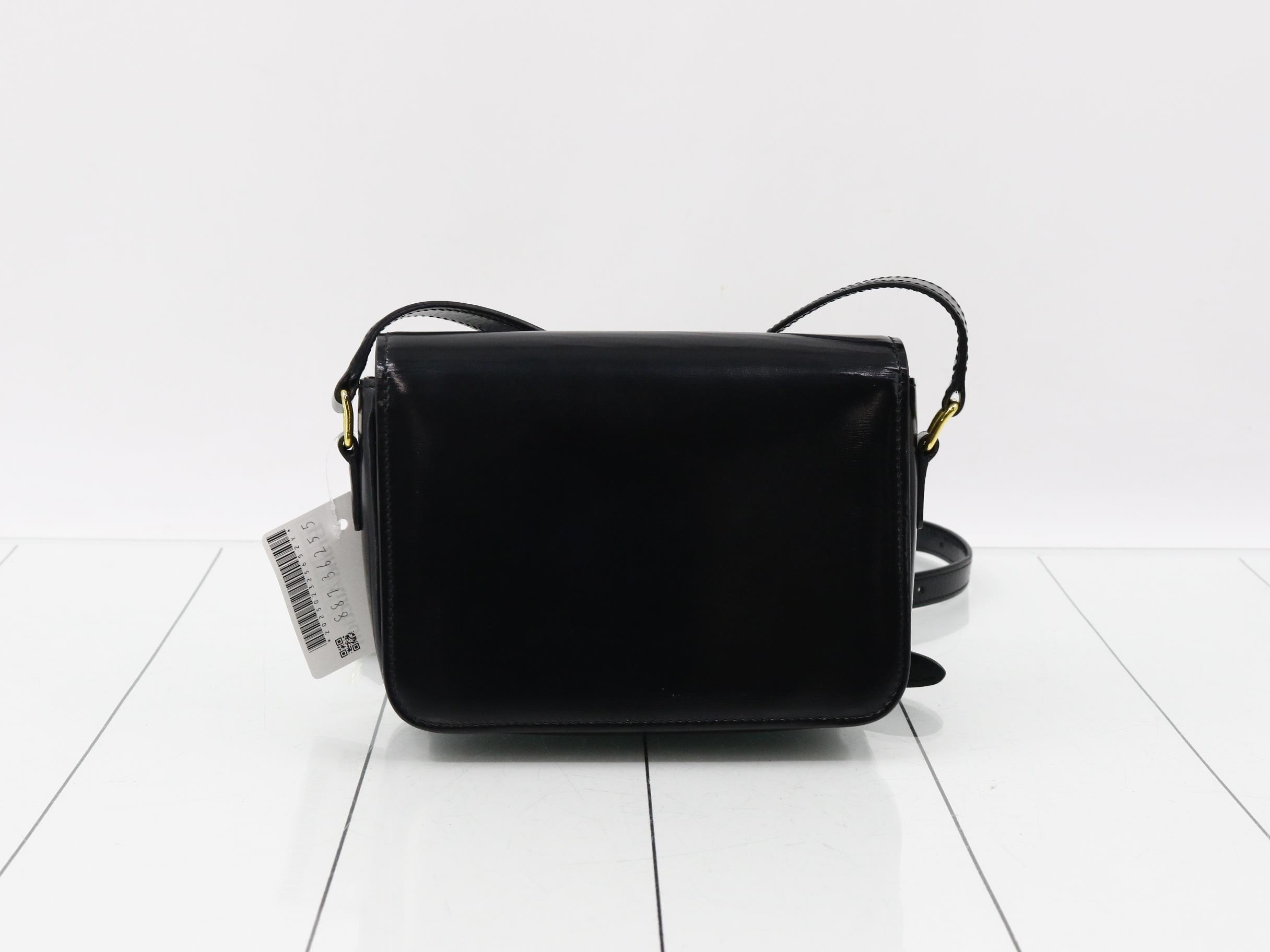 Teen Triomphe Leather Shoulder Bag, Black — view 2