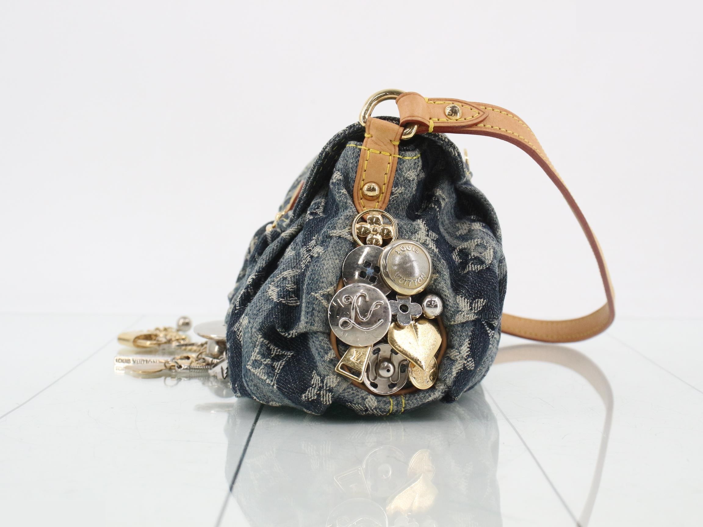 Monogram Denim Mini Pleated Raye Handbag — view 3