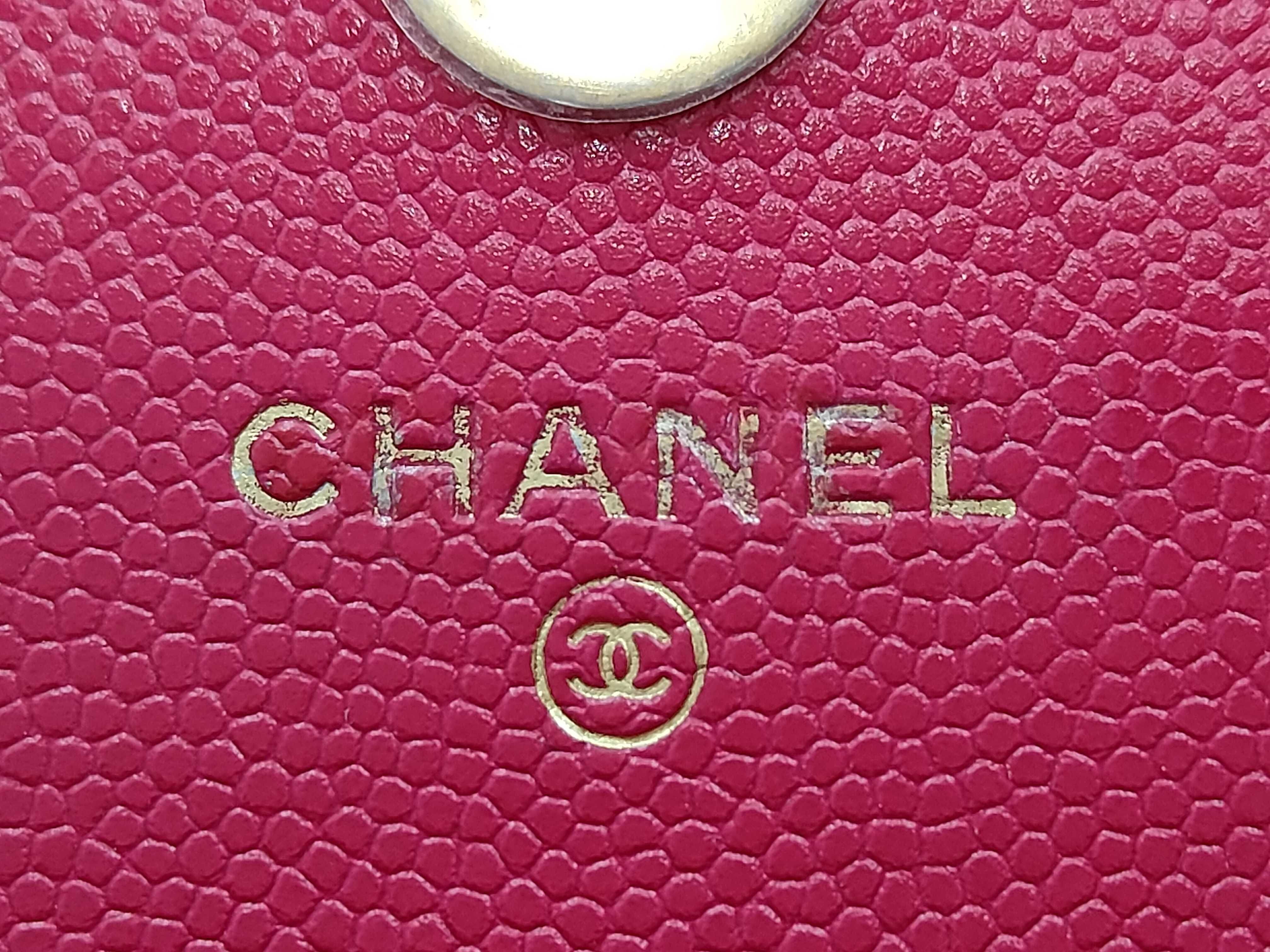 Matelassé Mini Chain Shoulder Bag, Caviar Leather, Pink, Gold Hardware. — view 11