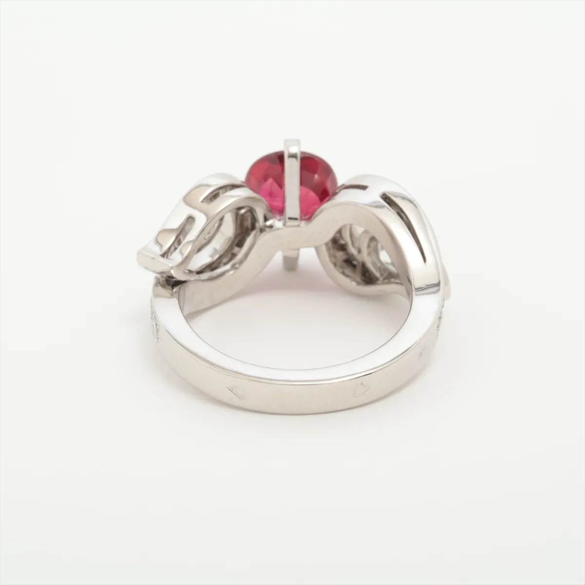 Ruby Diamond Ring Pt950 10.6g 51 JX021201 Ruby Small Chip — view 2