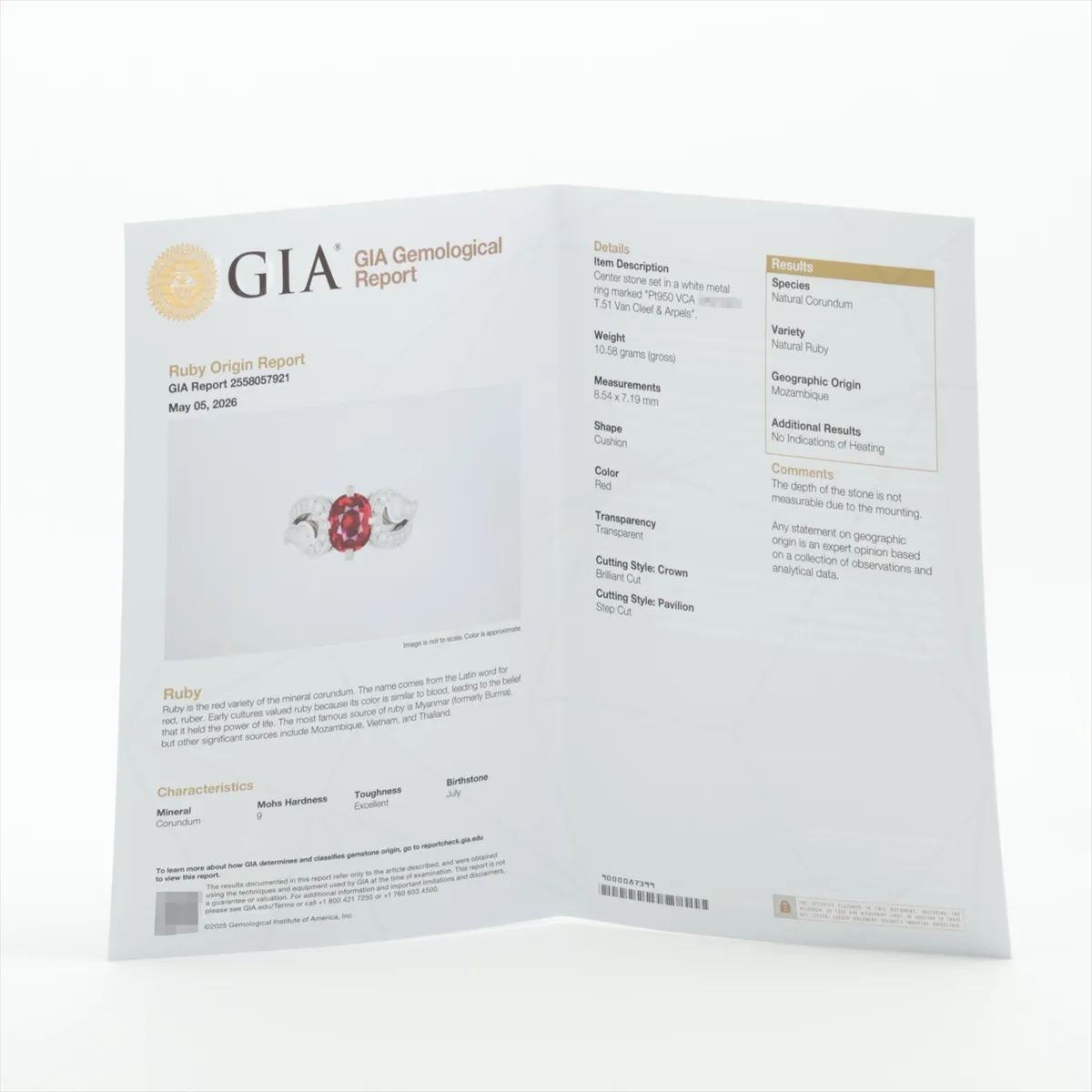 Ruby Diamond Ring Pt950 10.6g 51 JX021201 Ruby Small Chip — view 6