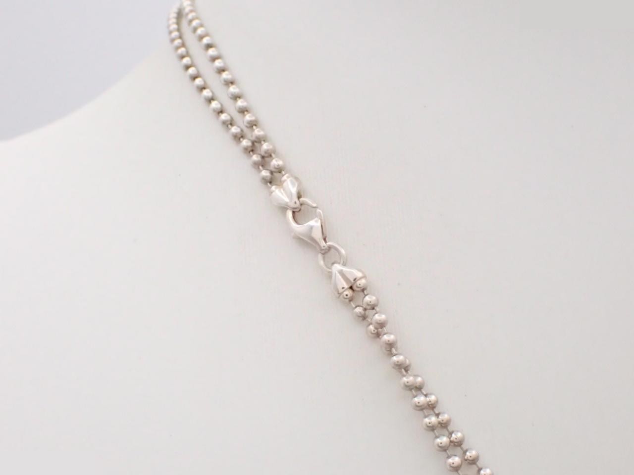 Logo plate necklace, 925 sterling silver, 8.8g, chain approximately 50cm. — view 2