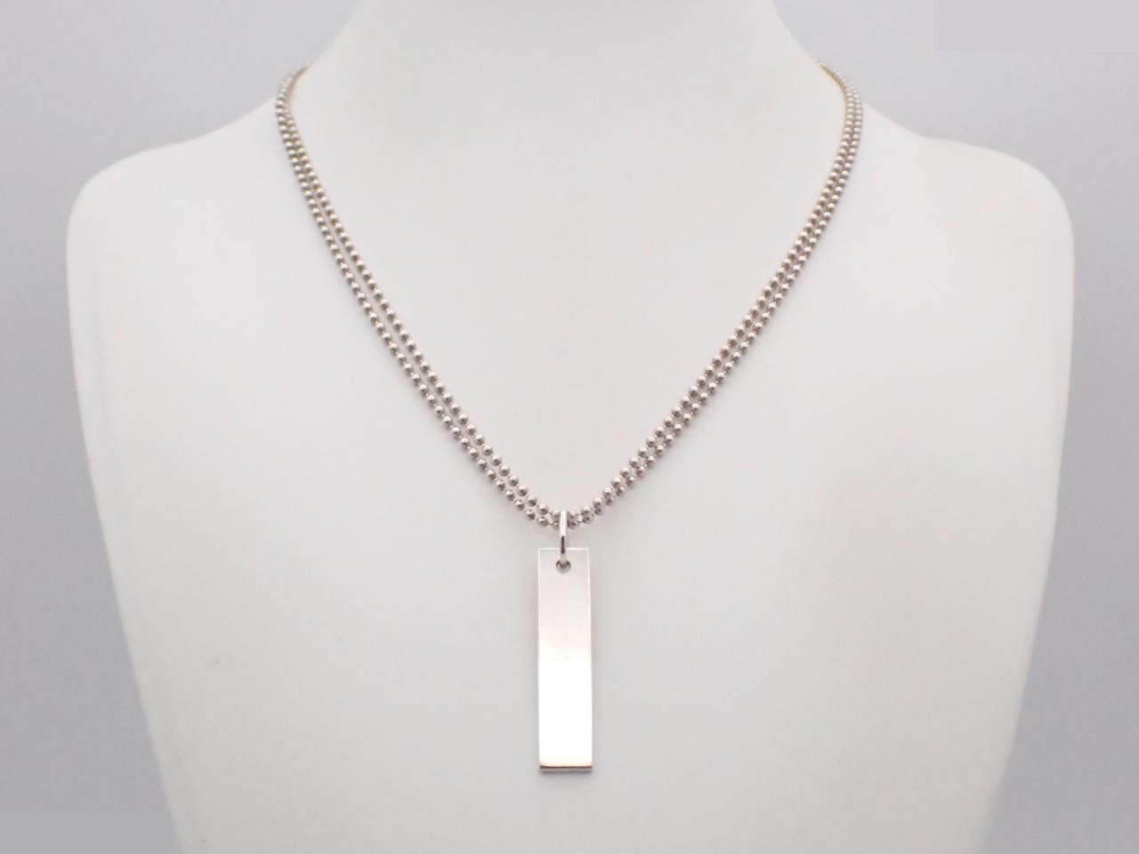 Logo plate necklace, 925 sterling silver, 8.8g, chain approximately 50cm. — view 3
