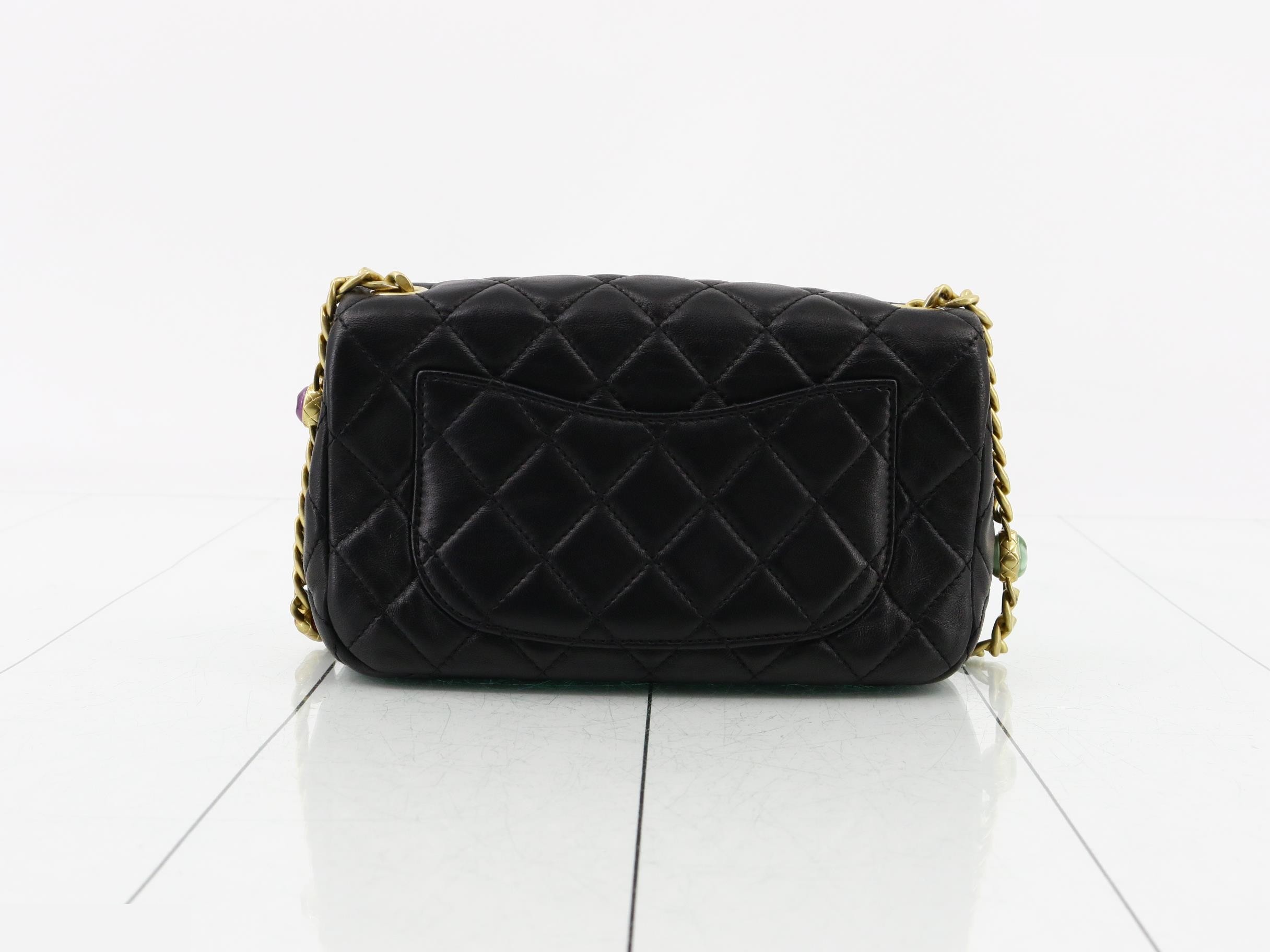 Matelassé Lambskin Colored Stone Shoulder Bag — view 2