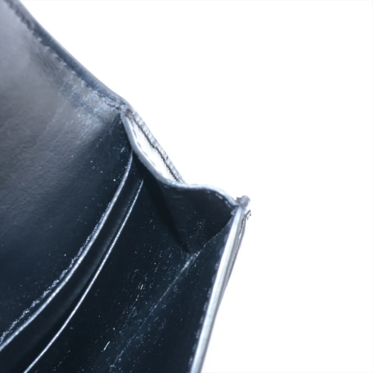 Triomphe Leather Card Case, Black — view 4