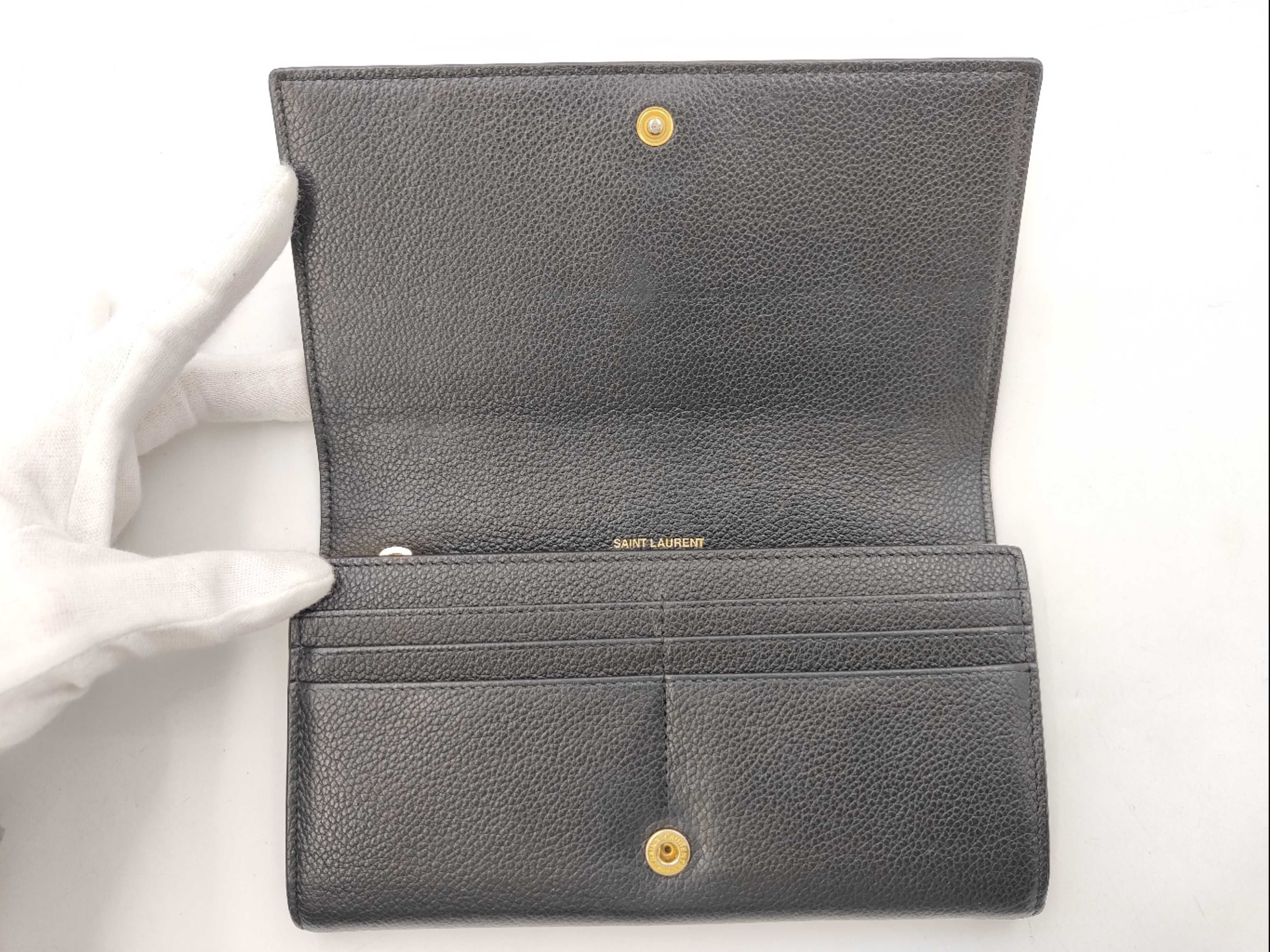 line leather large flap wallet, long wallet, with box, 414567 — view 7
