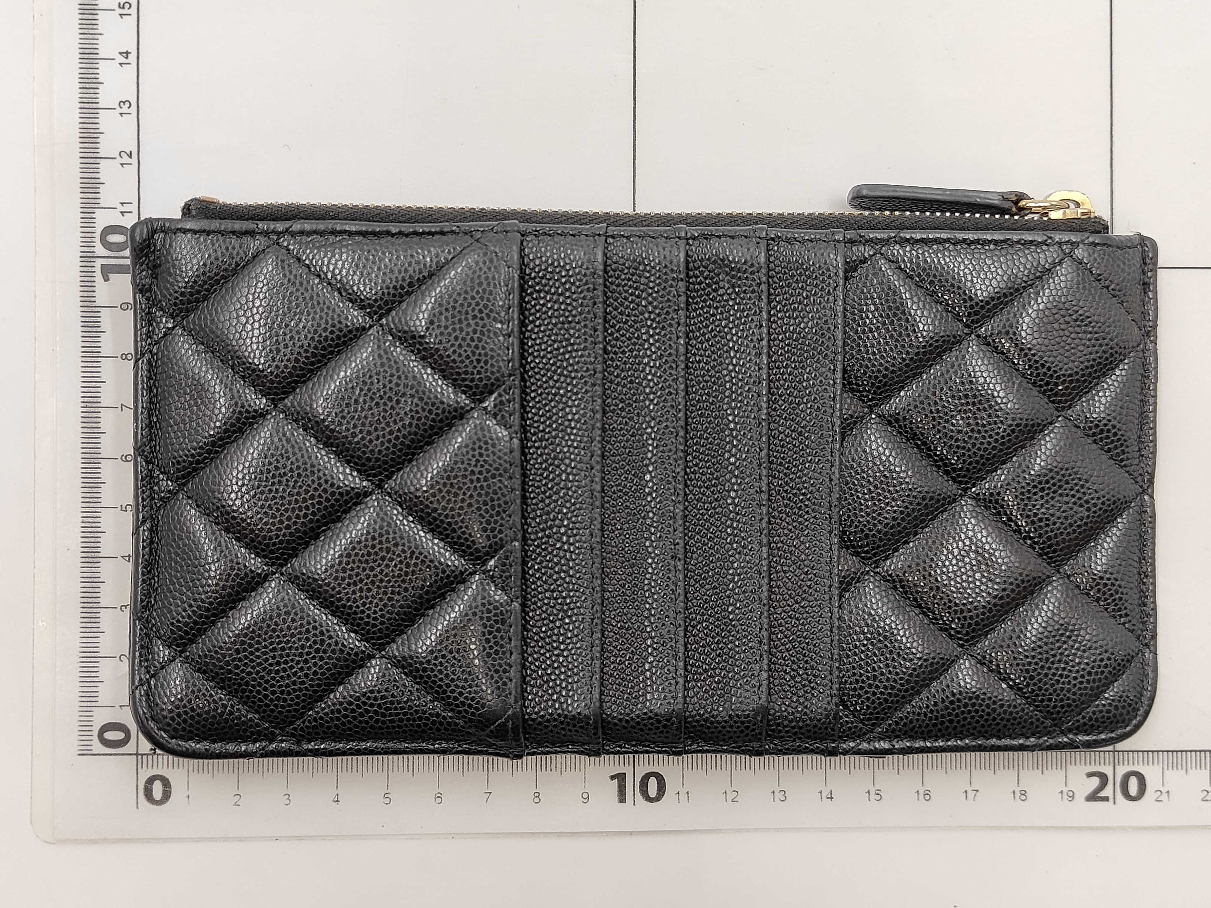Matelassé Coin Case, Card Case, Fragment Case, Caviar Leather, Black Wallet — view 2