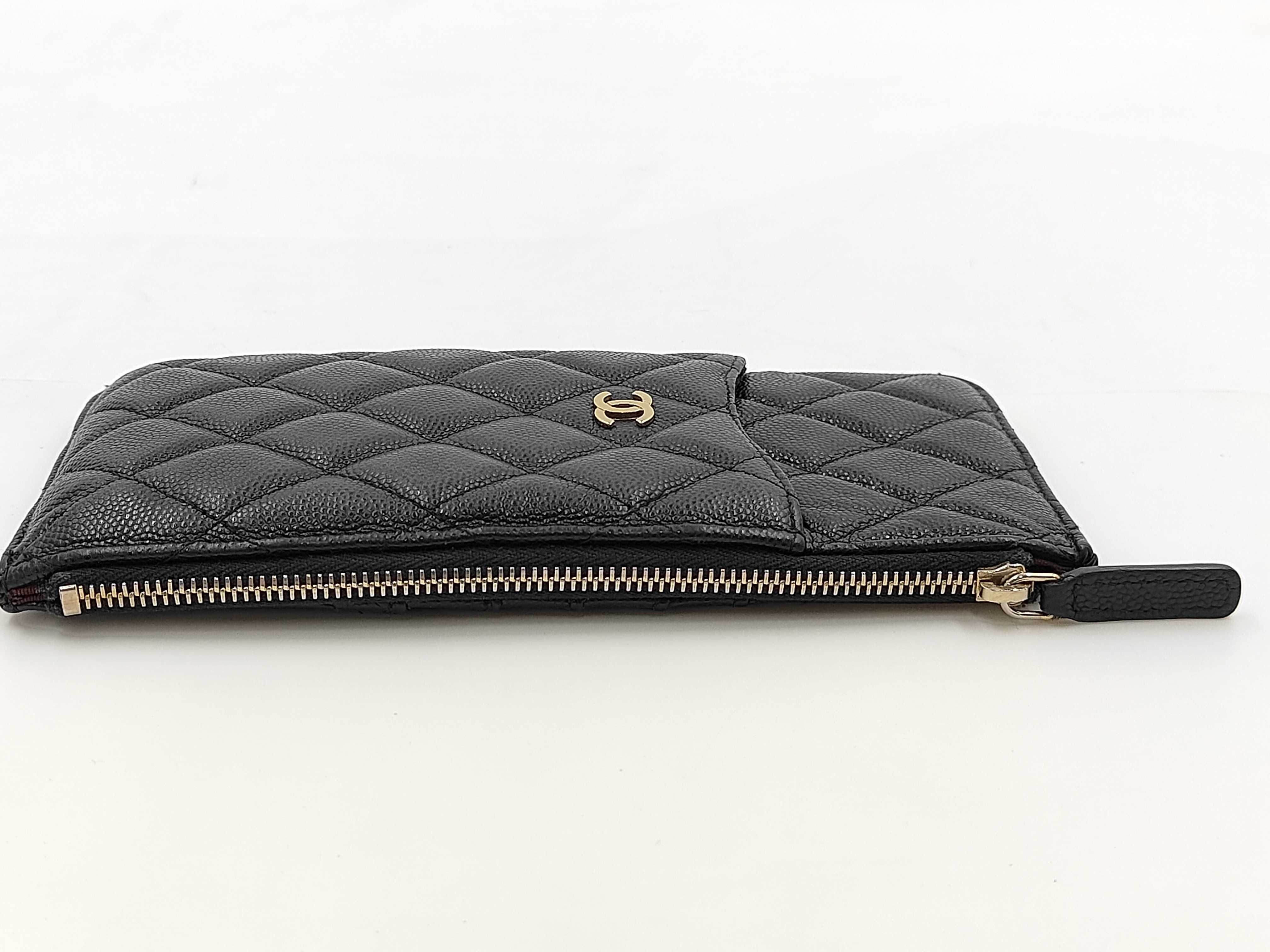 Matelassé Coin Case, Card Case, Fragment Case, Caviar Leather, Black Wallet — view 6
