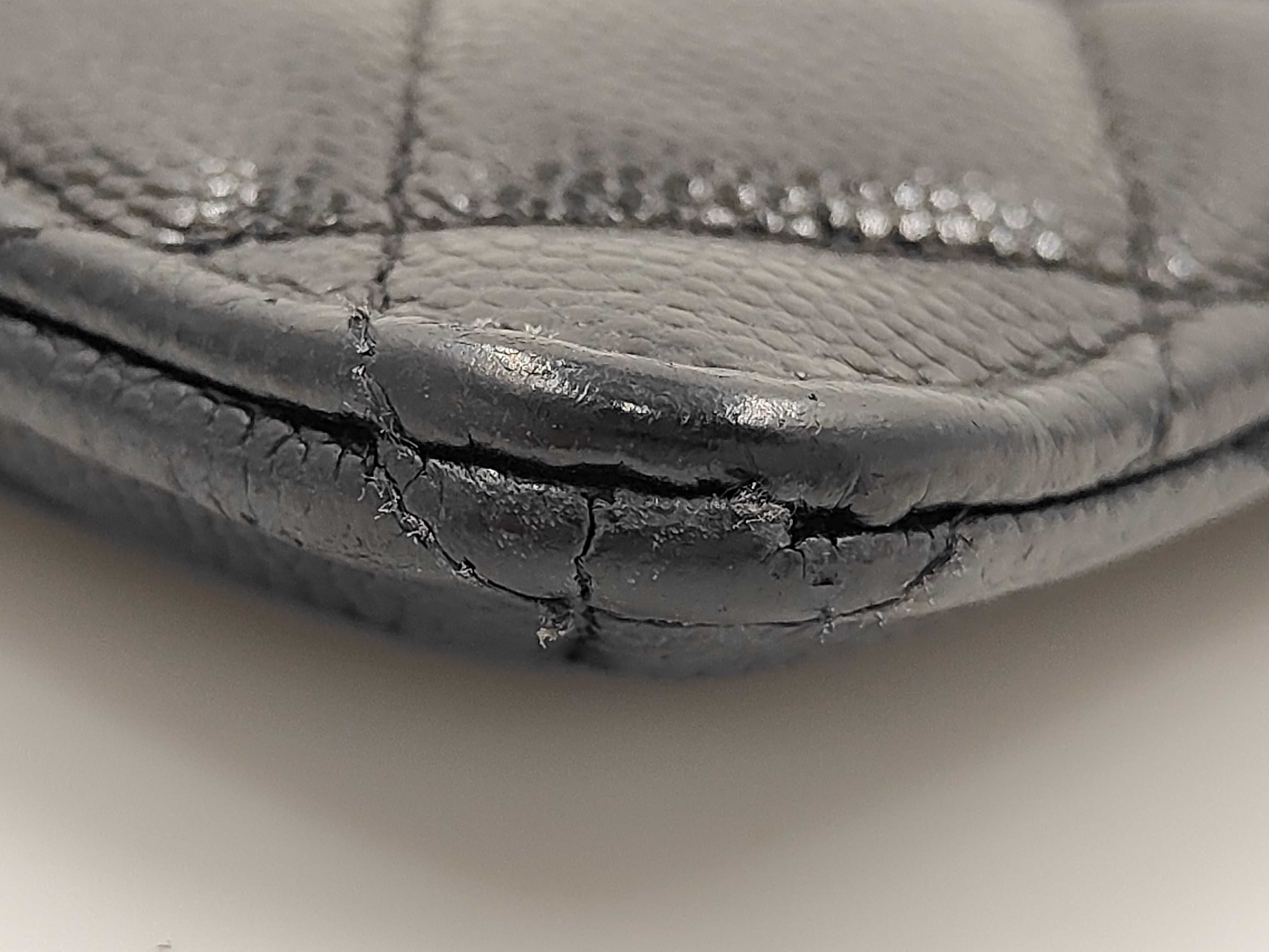 Matelassé Coin Case, Card Case, Fragment Case, Caviar Leather, Black Wallet — view 7