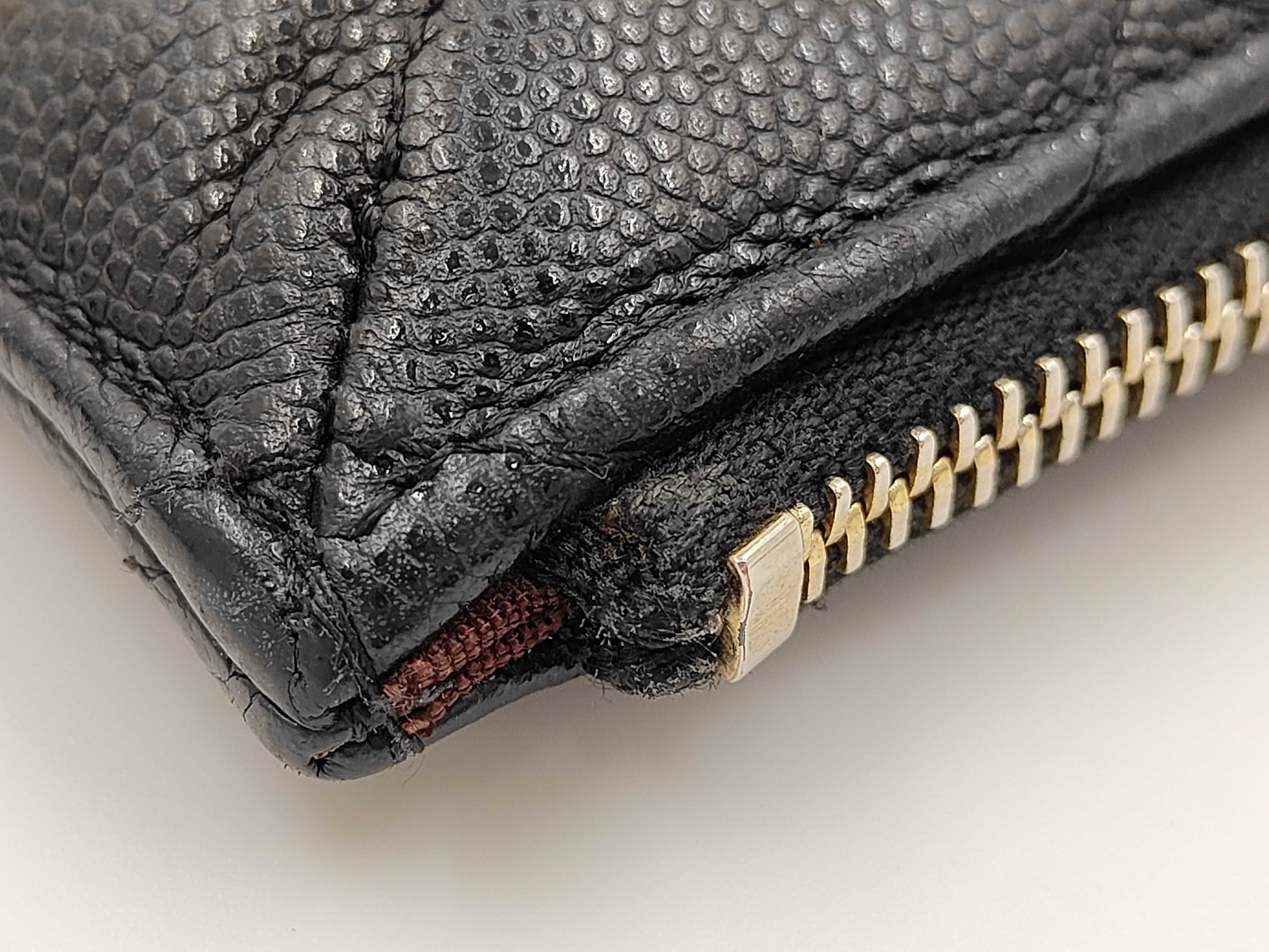 Matelassé Coin Case, Card Case, Fragment Case, Caviar Leather, Black Wallet — view 8