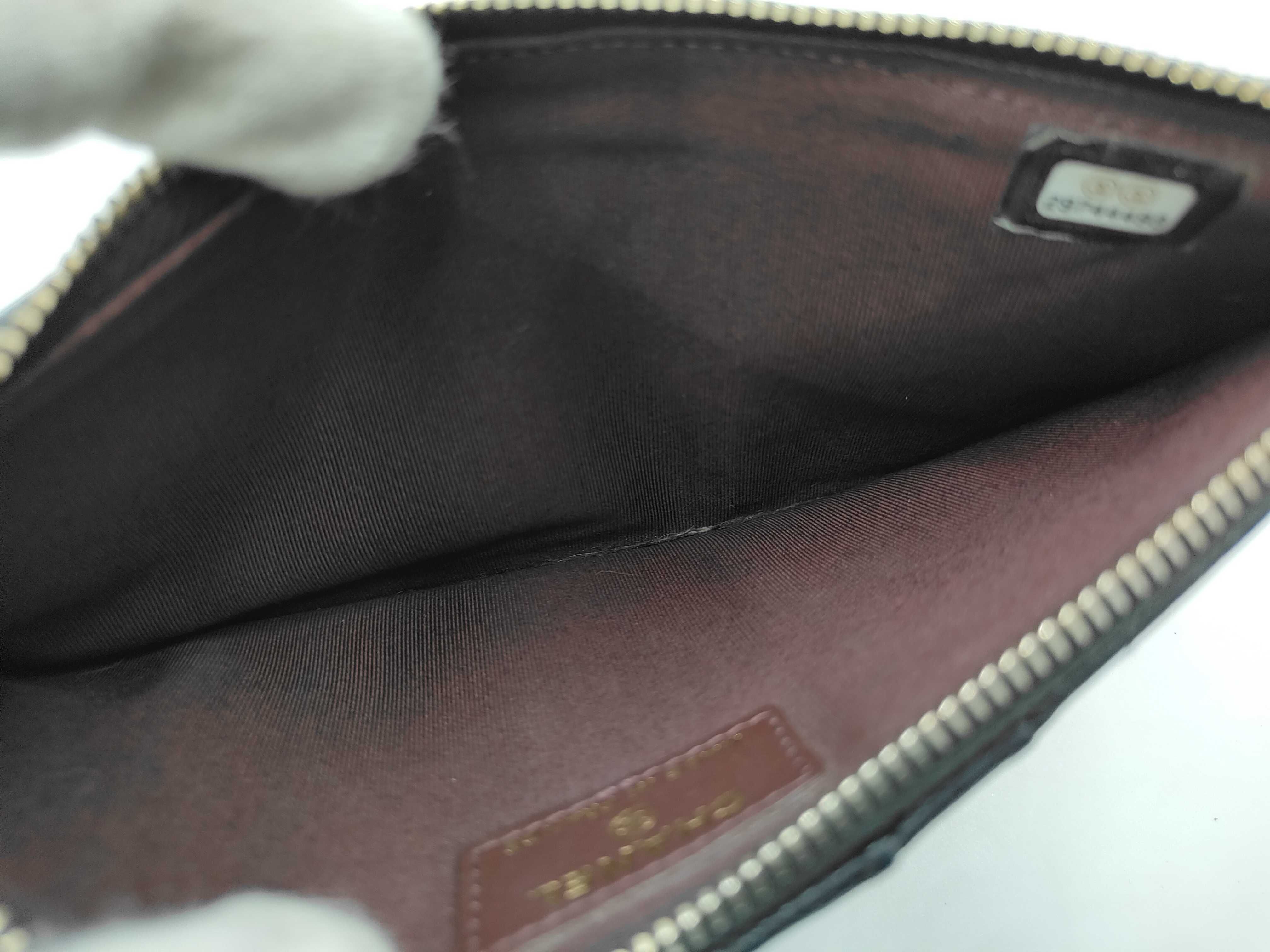 Matelassé Coin Case, Card Case, Fragment Case, Caviar Leather, Black Wallet — view 9