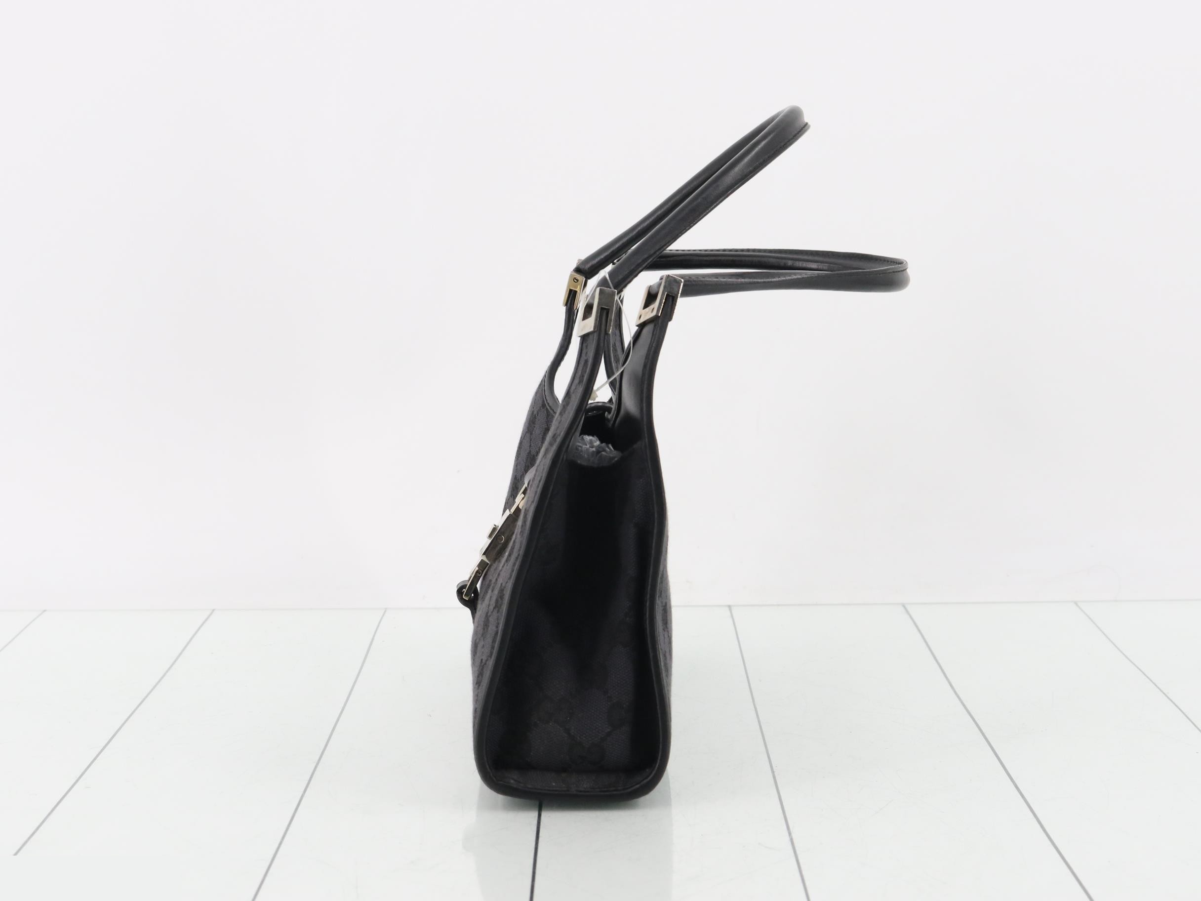 GG Canvas Jackie Shoulder Bag, Black, Silver Hardware — view 3