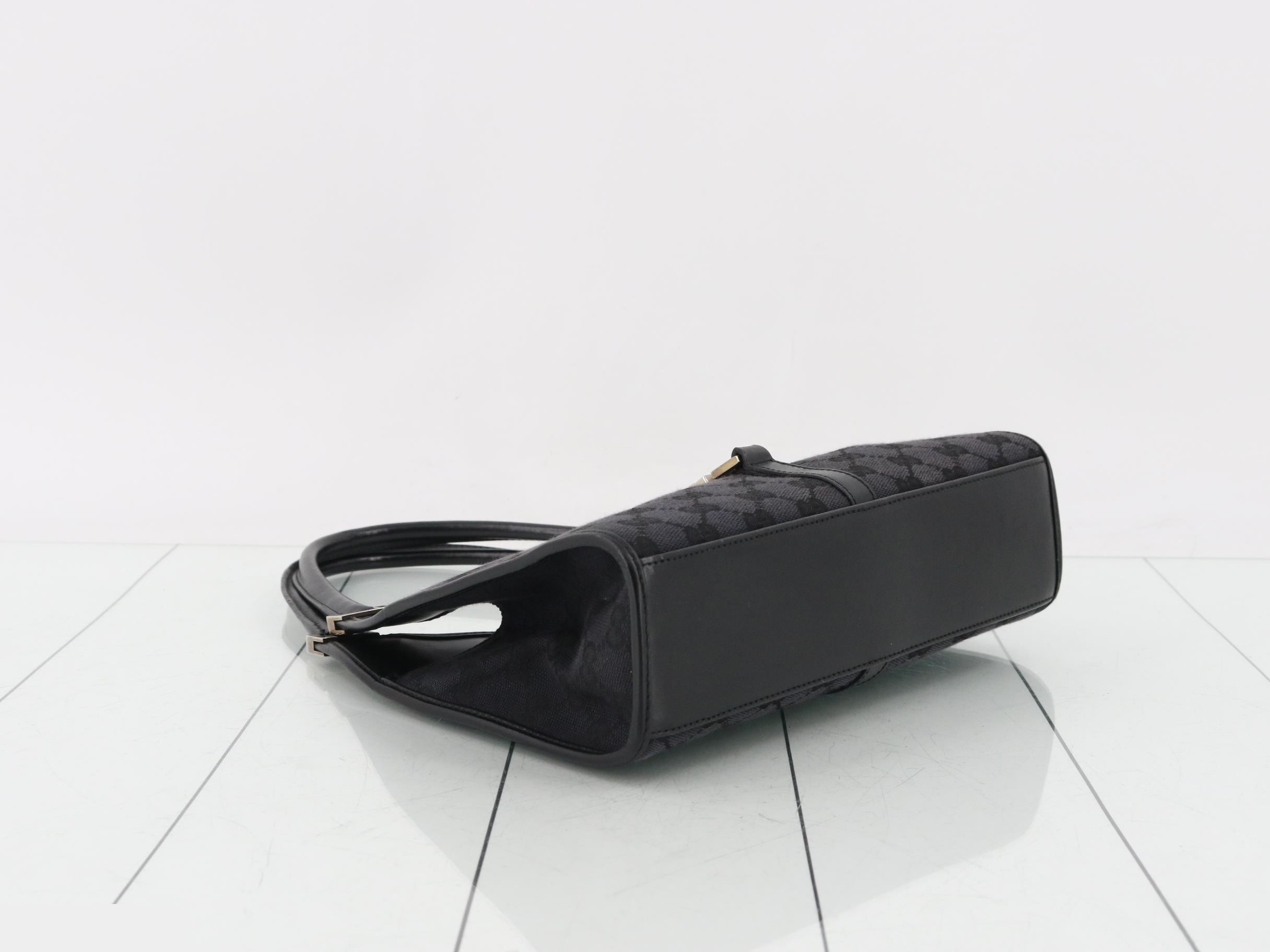 GG Canvas Jackie Shoulder Bag, Black, Silver Hardware — view 5