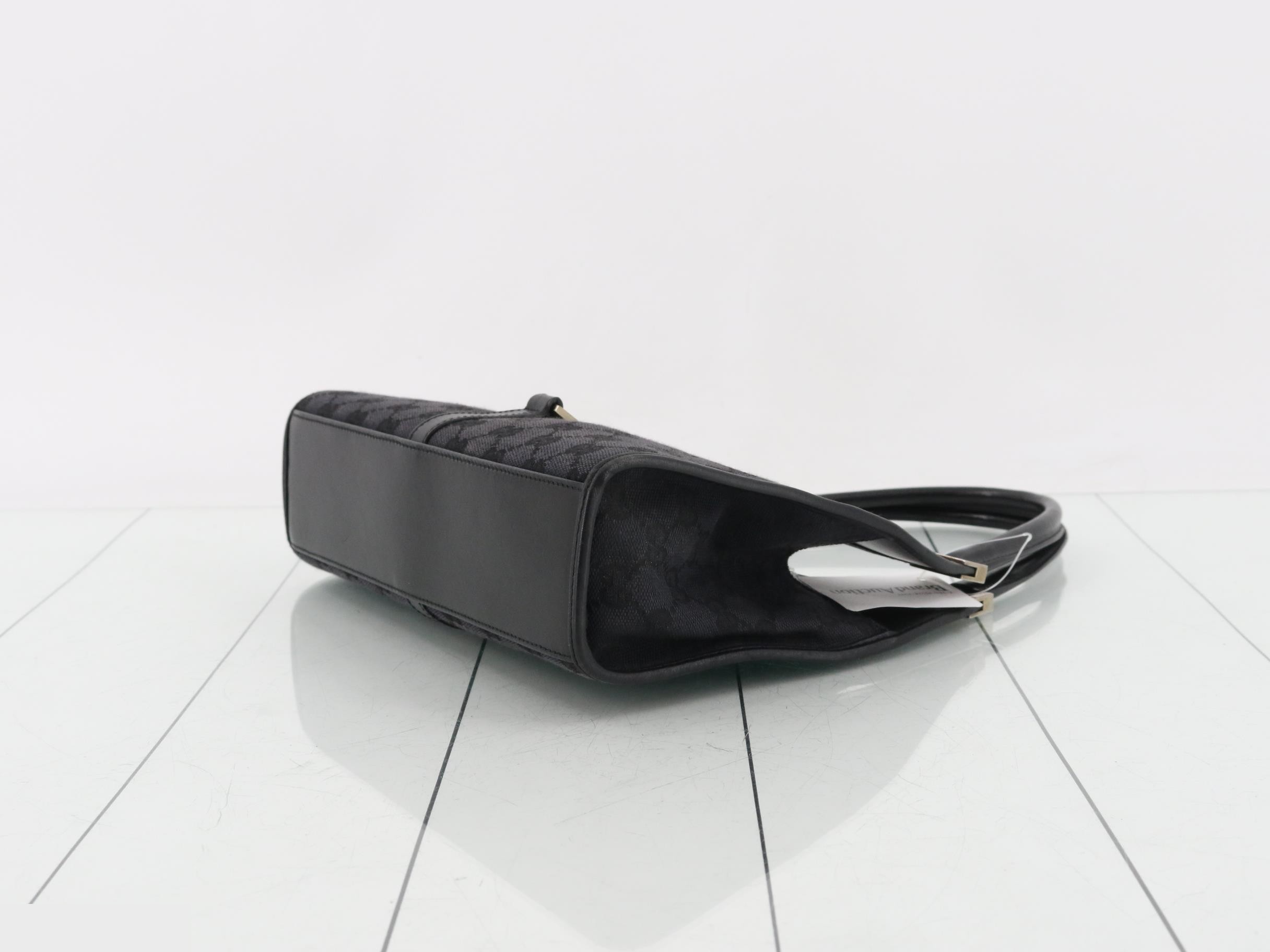 GG Canvas Jackie Shoulder Bag, Black, Silver Hardware — view 6