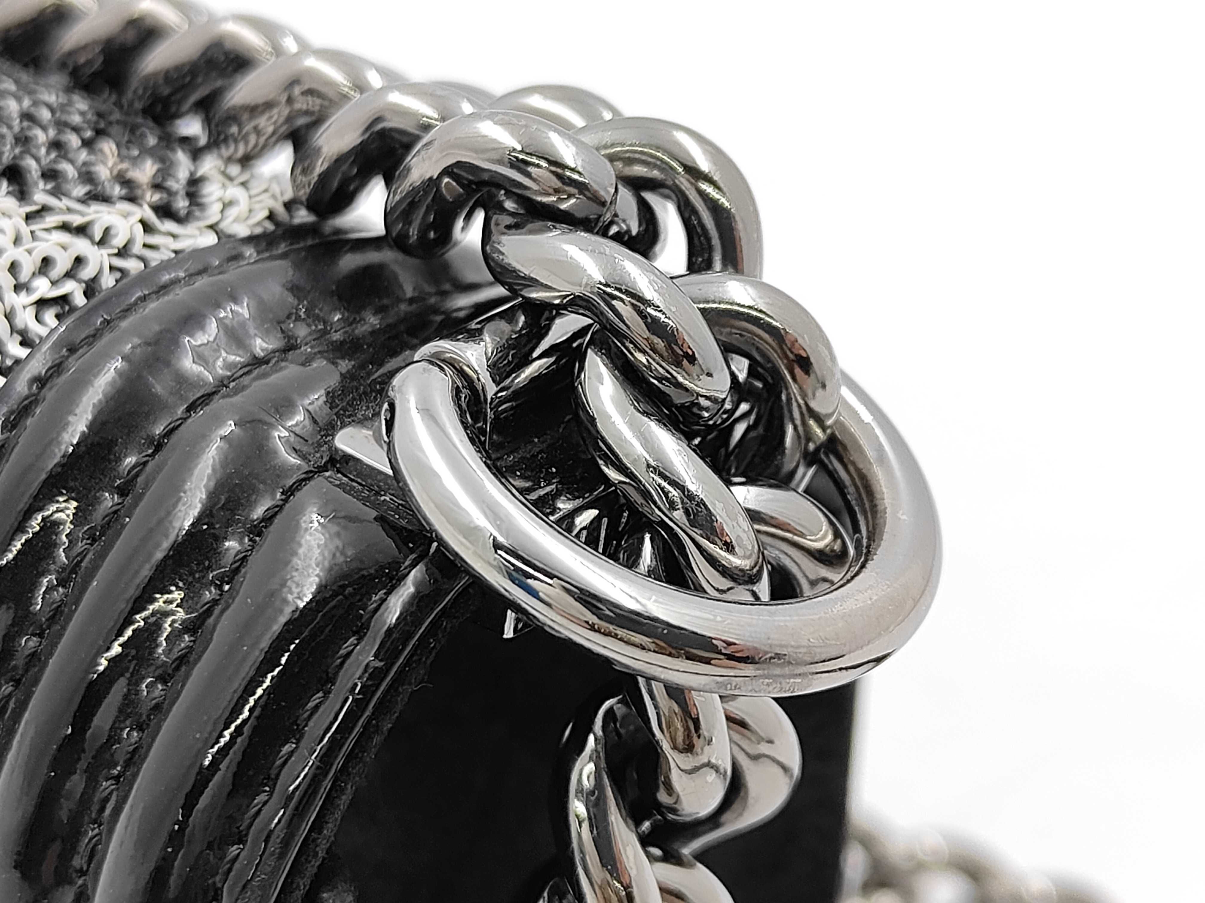 Mini Boy Chanel Chain Shoulder Bag with Sequins, Black — view 5