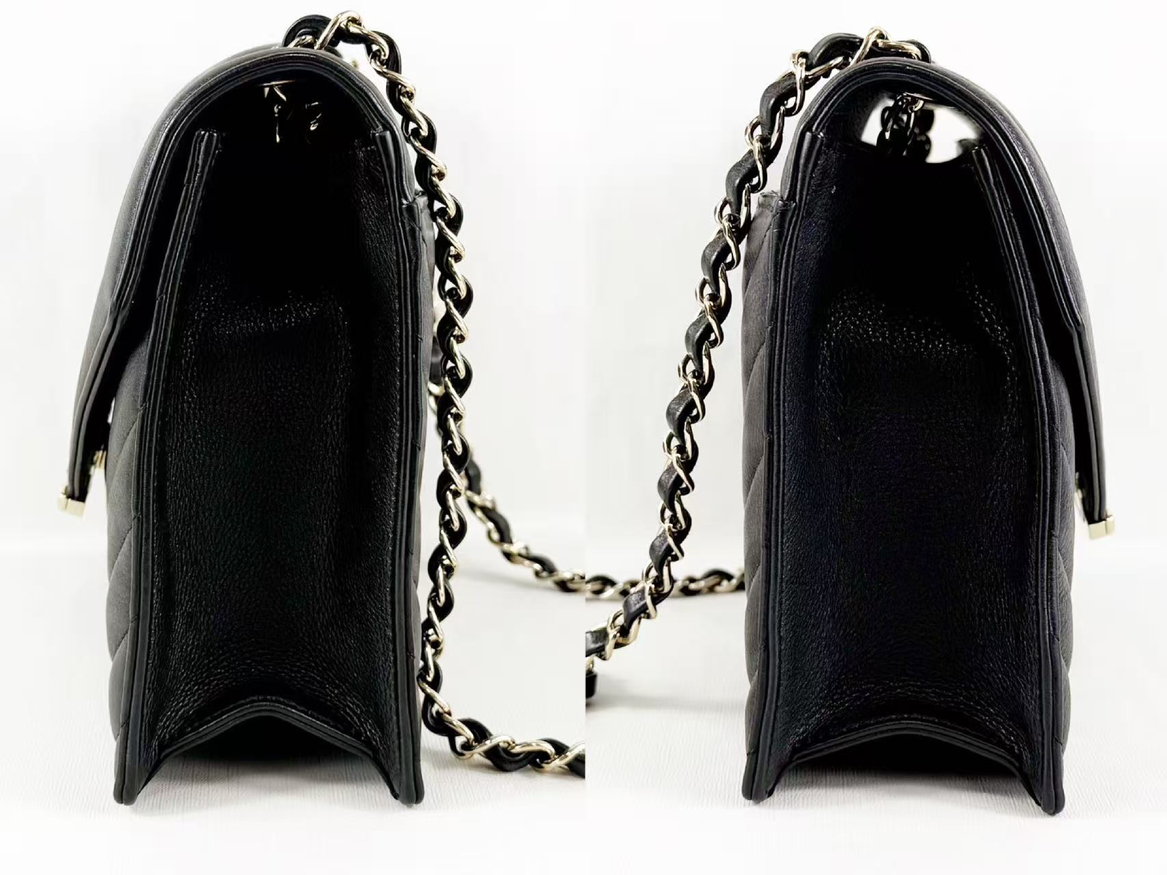 Black Chevron Shoulder Bag, W21/H17/D7cm (approx.), serial number in the 27 range. Includes dust bag, authenticity card, and seal. Gold hardware. Item number 27168293. — view 12
