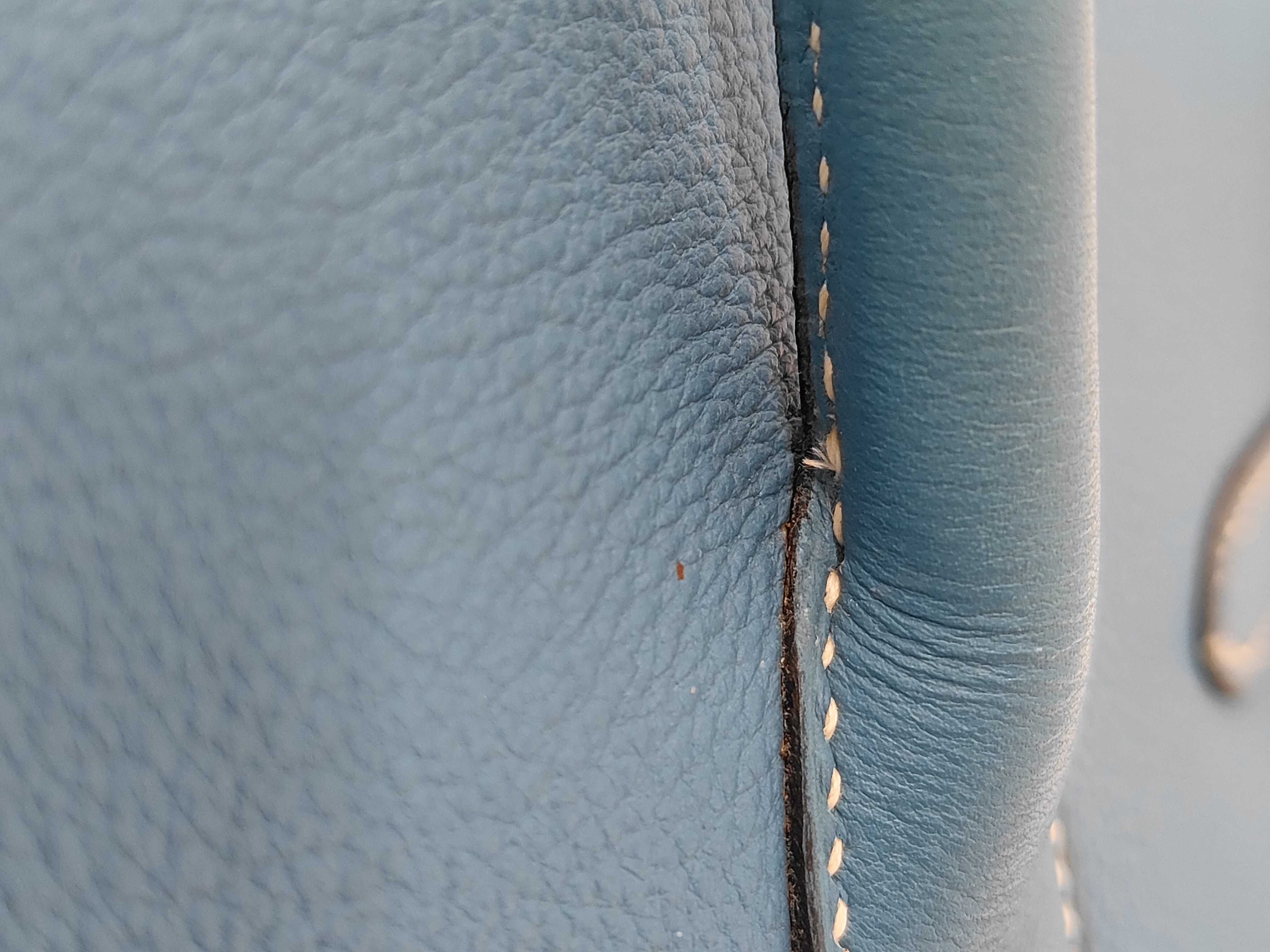 Birkin 35, Taurillon Clemence leather, blue, silver hardware, C stamp, handbag — view 3