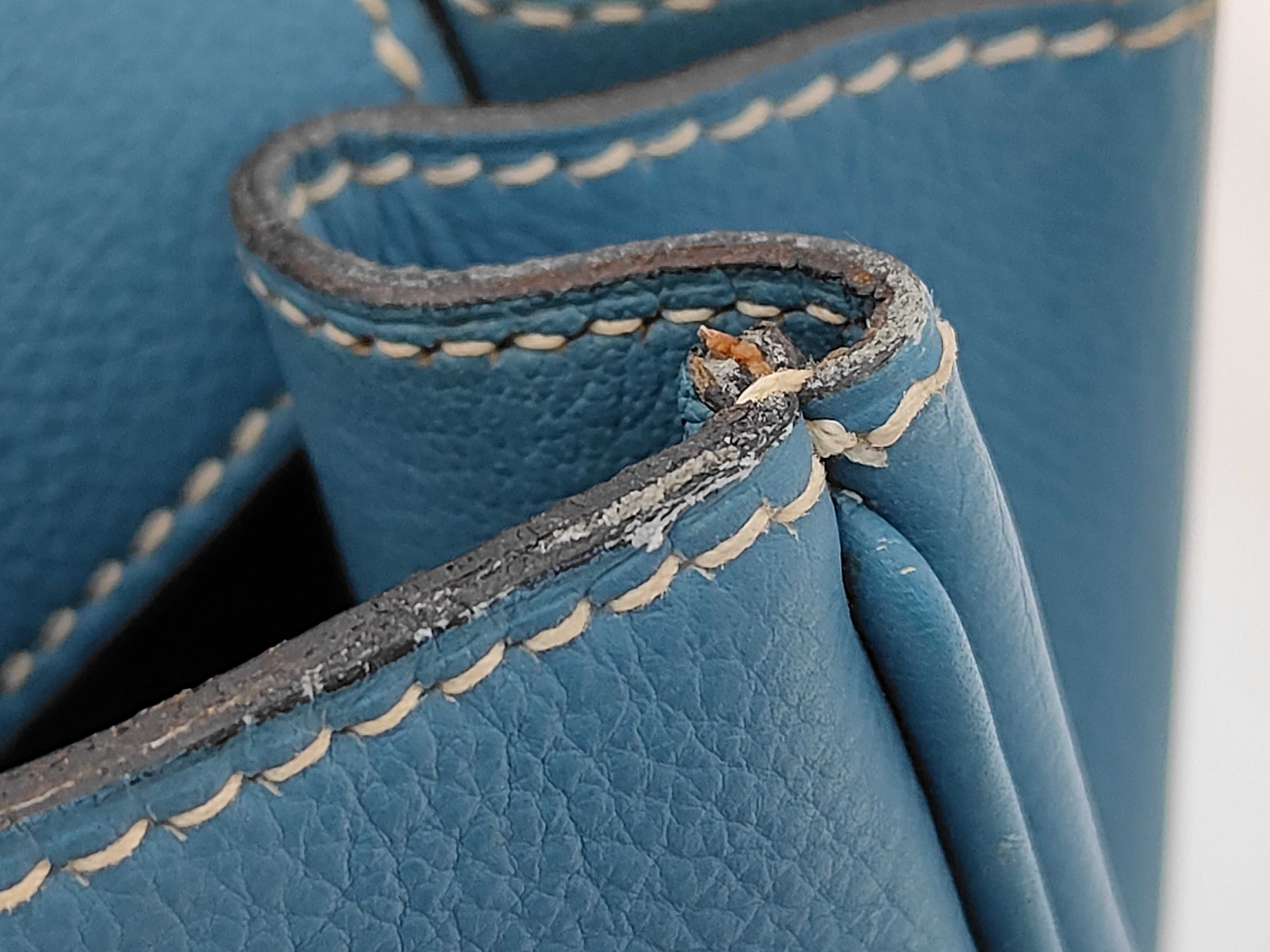 Birkin 35, Taurillon Clemence leather, blue, silver hardware, C stamp, handbag — view 10
