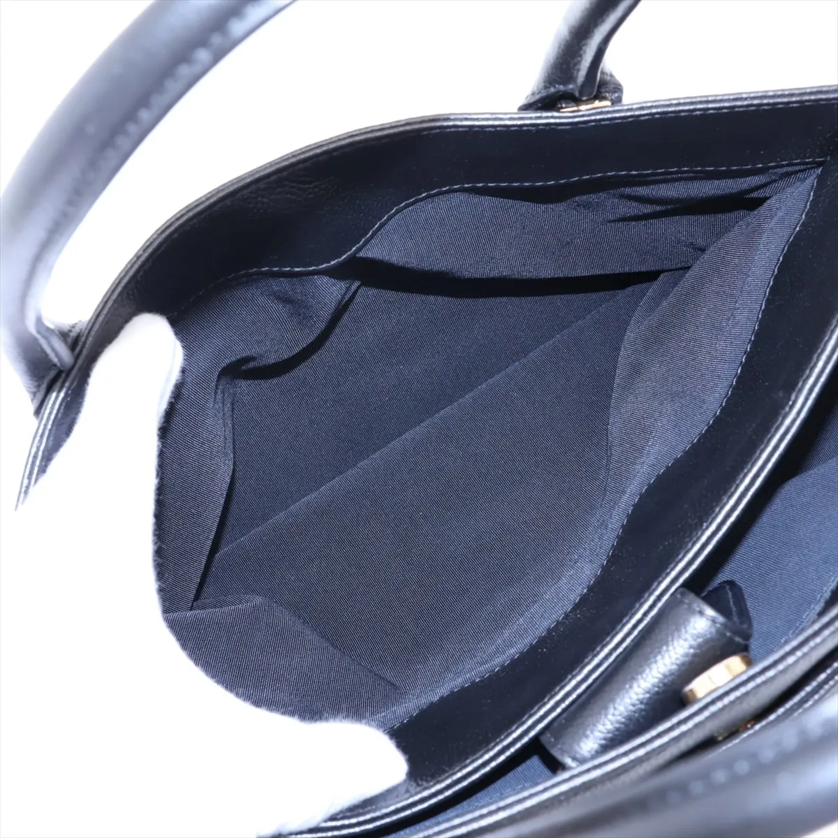 Executive Leather 2-Way Handbag, Black with Gold Hardware, Item Number 18023968 (Serial Number 18) — view 11