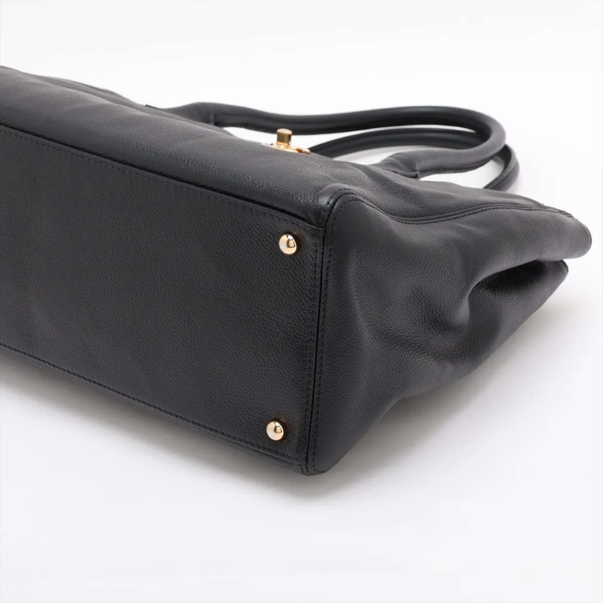 Executive Leather 2-Way Handbag, Black with Gold Hardware, Item Number 18023968 (Serial Number 18) — view 3