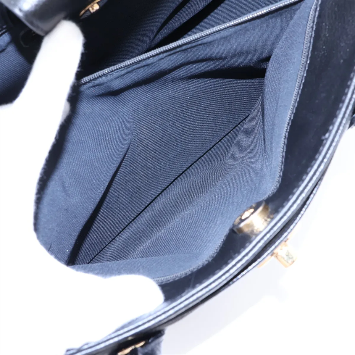 Executive Leather 2-Way Handbag, Black with Gold Hardware, Item Number 18023968 (Serial Number 18) — view 10