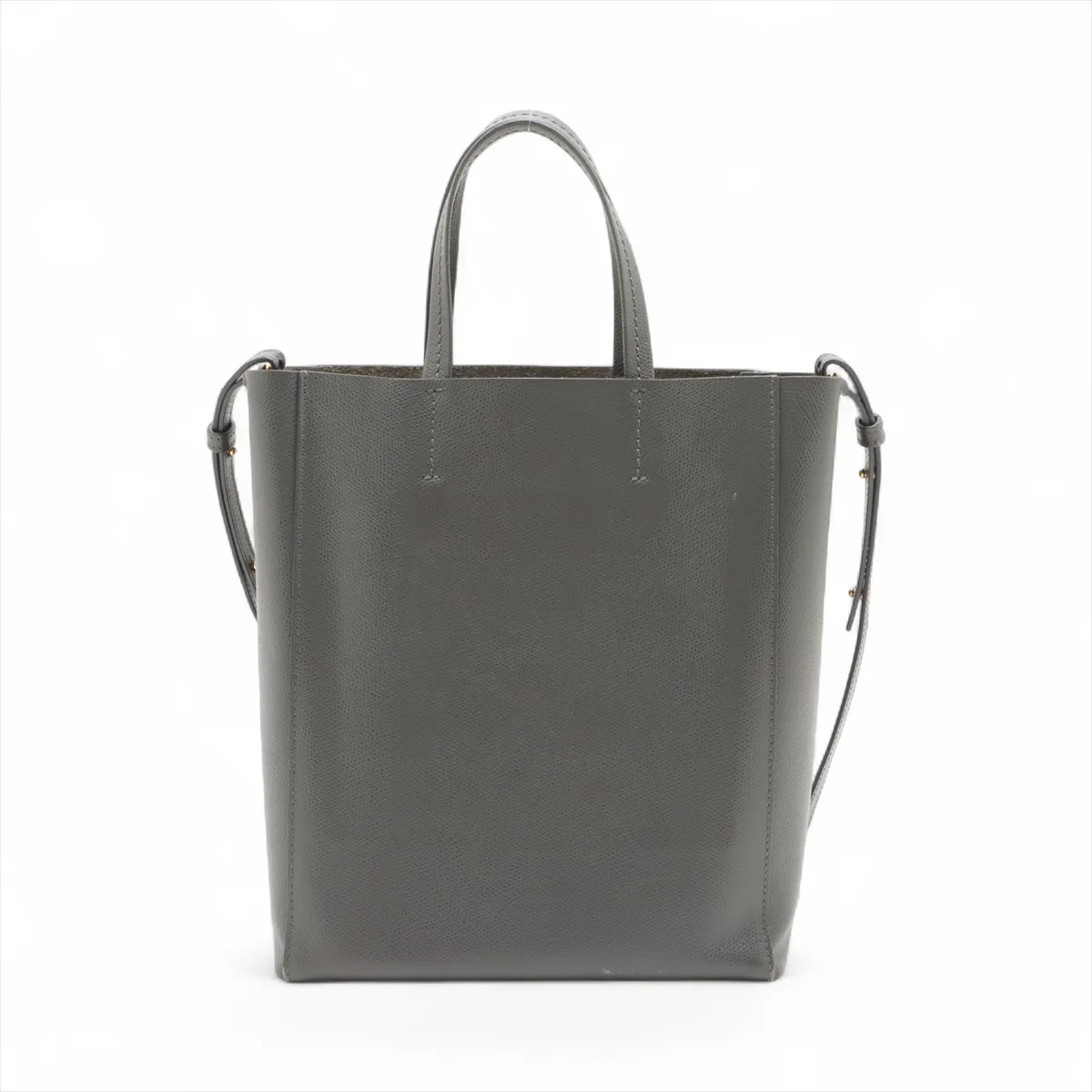 Vertical Cabas Small Leather 2WAY Tote Bag Gray — view 2