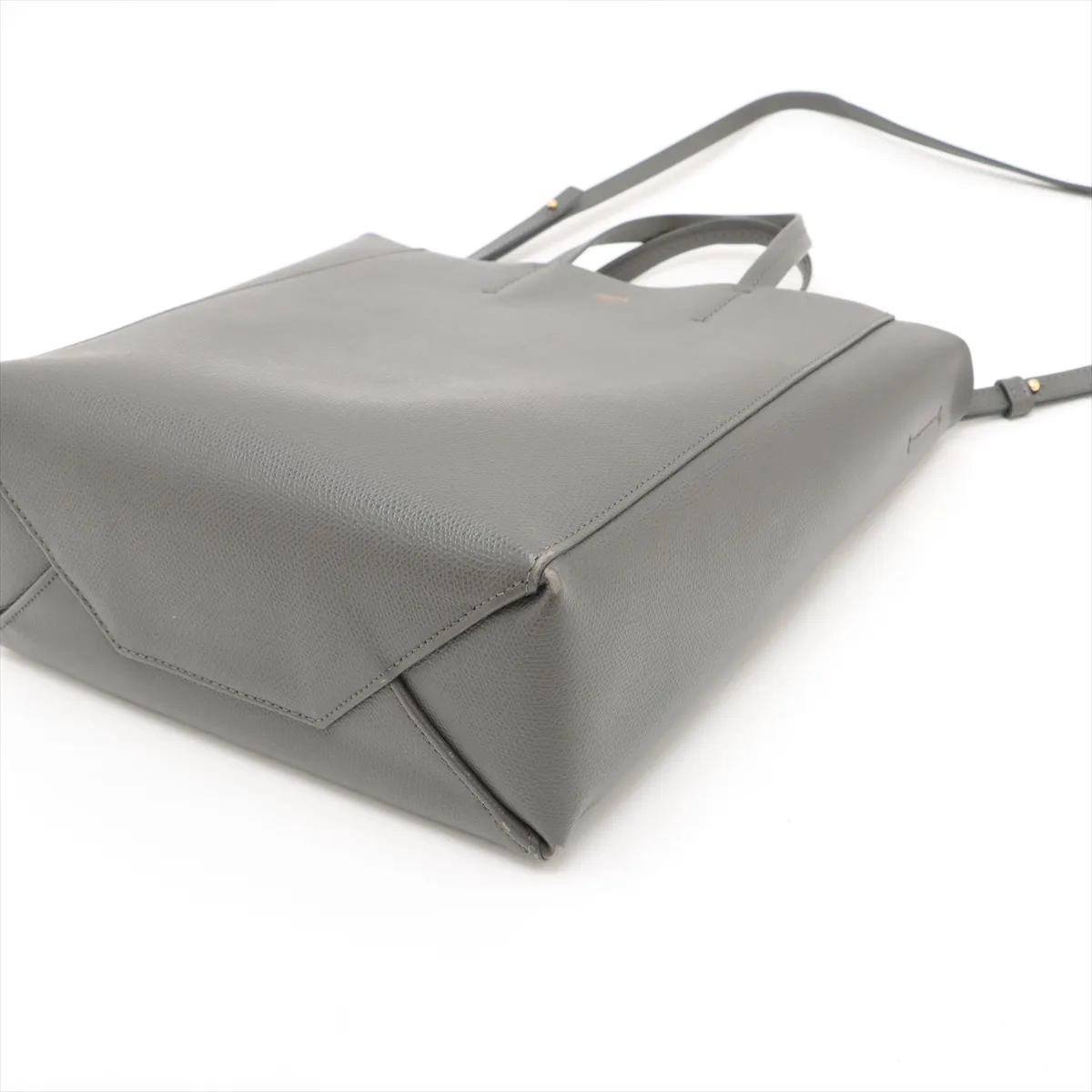 Vertical Cabas Small Leather 2WAY Tote Bag Gray — view 3
