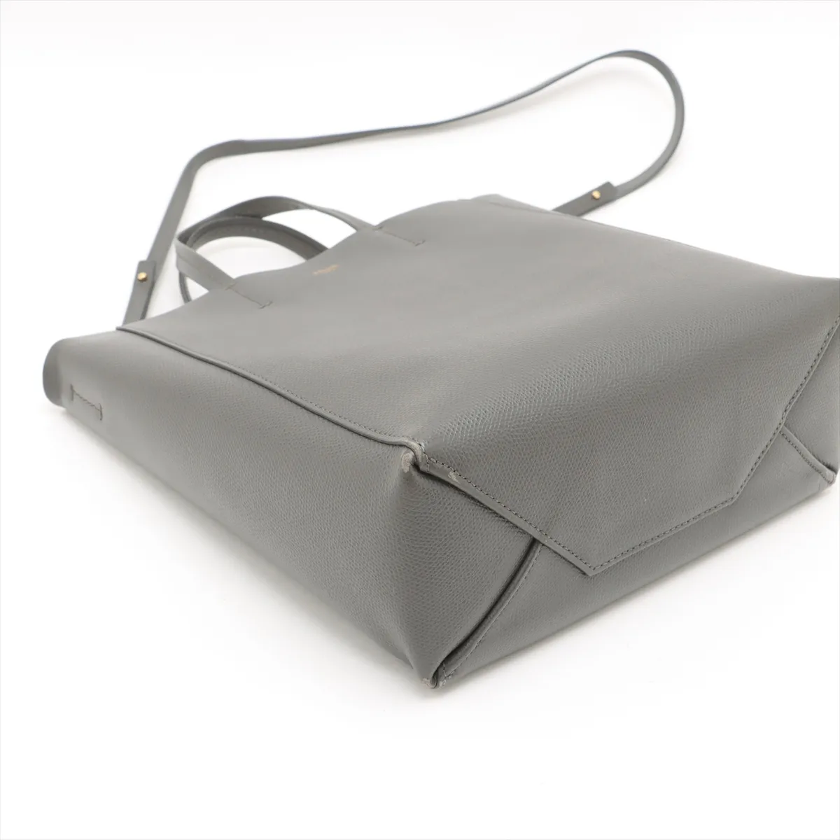 Vertical Cabas Small Leather 2WAY Tote Bag Gray — view 4