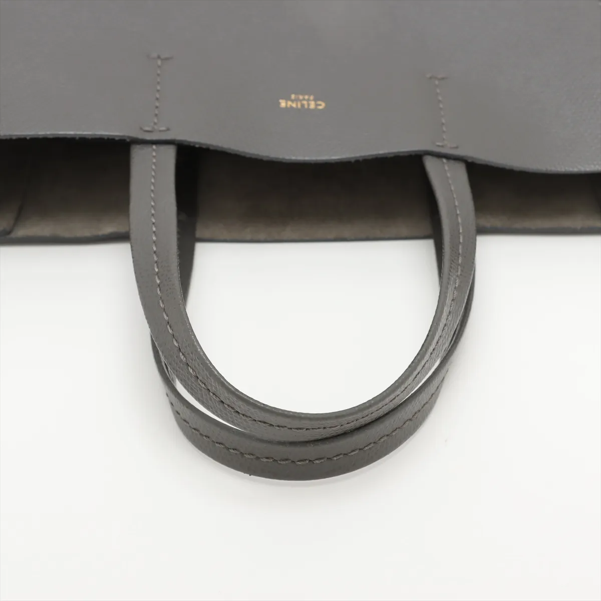 Vertical Cabas Small Leather 2WAY Tote Bag Gray — view 5