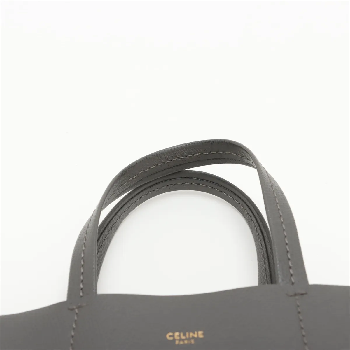 Vertical Cabas Small Leather 2WAY Tote Bag Gray — view 6
