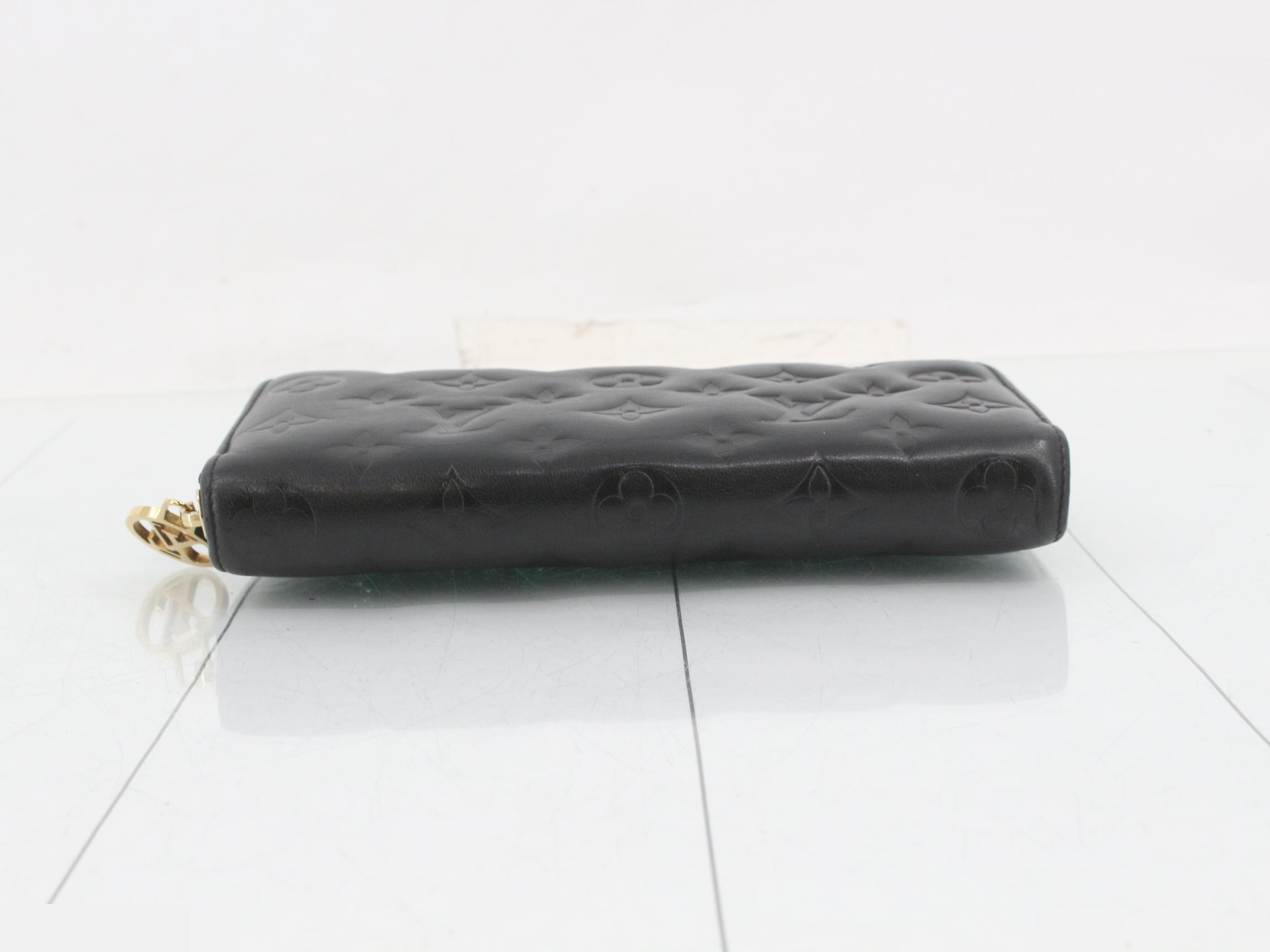 Zippy Wallet Cushion - Black Monogram Embossed — view 3