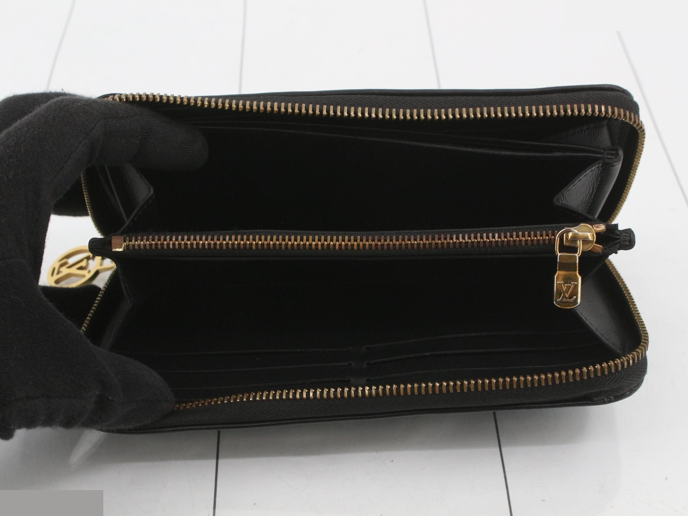 Zippy Wallet Cushion - Black Monogram Embossed — view 4
