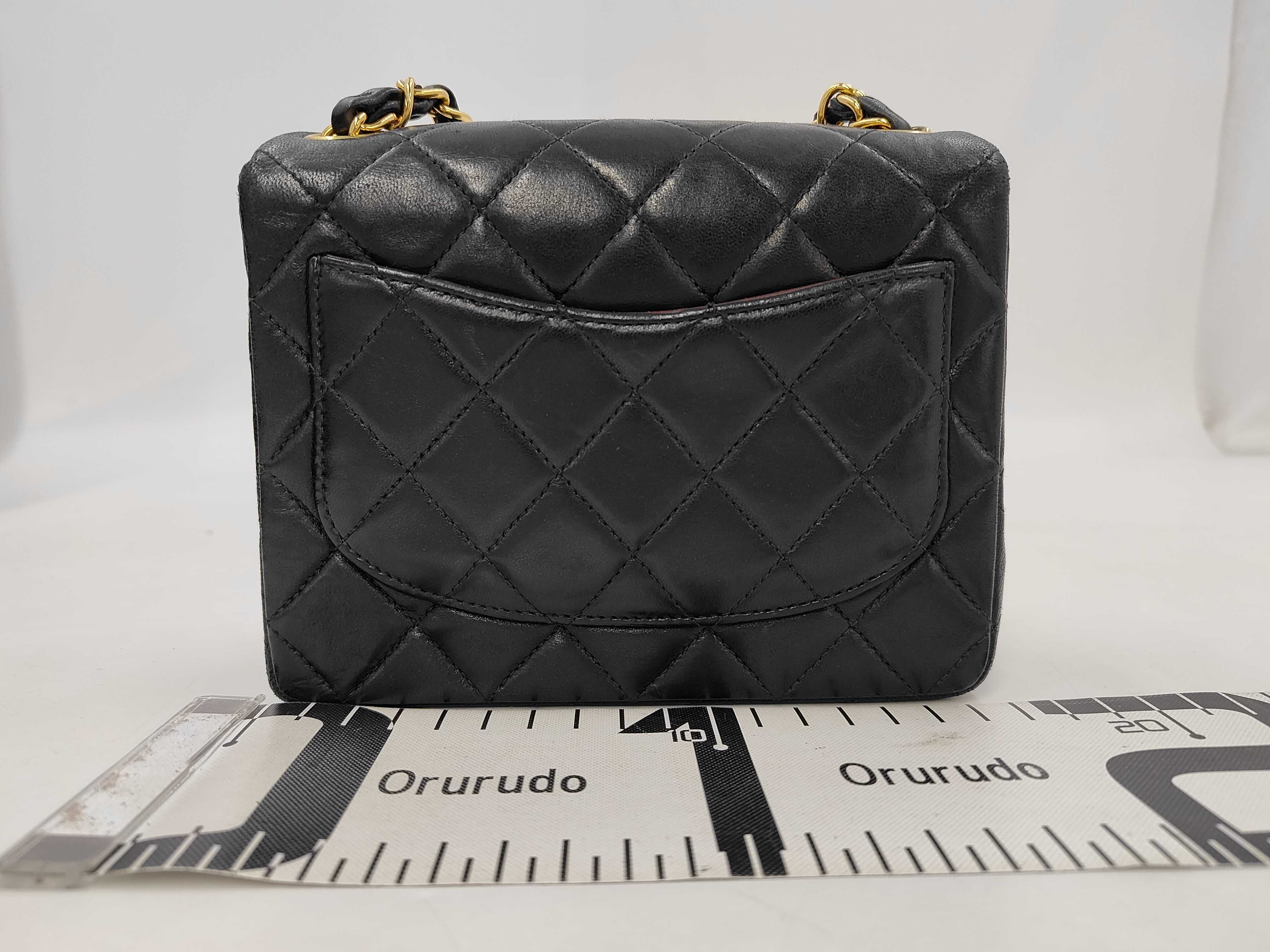 Mini Matelassé Lambskin Black Shoulder Bag (Serial No. 6) - Includes dust bag, card, and sticker. — view 2