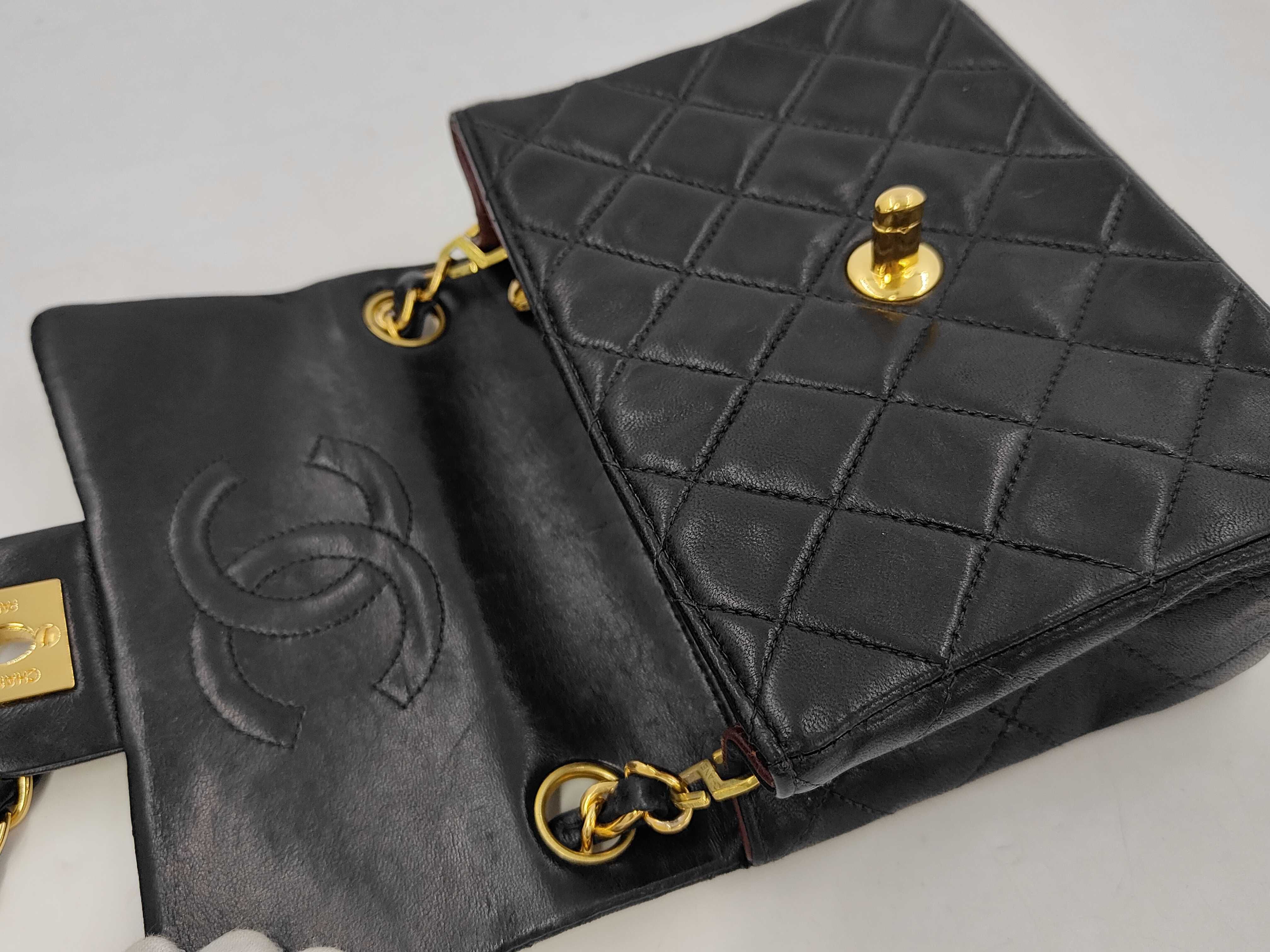 Mini Matelassé Lambskin Black Shoulder Bag (Serial No. 6) - Includes dust bag, card, and sticker. — view 6