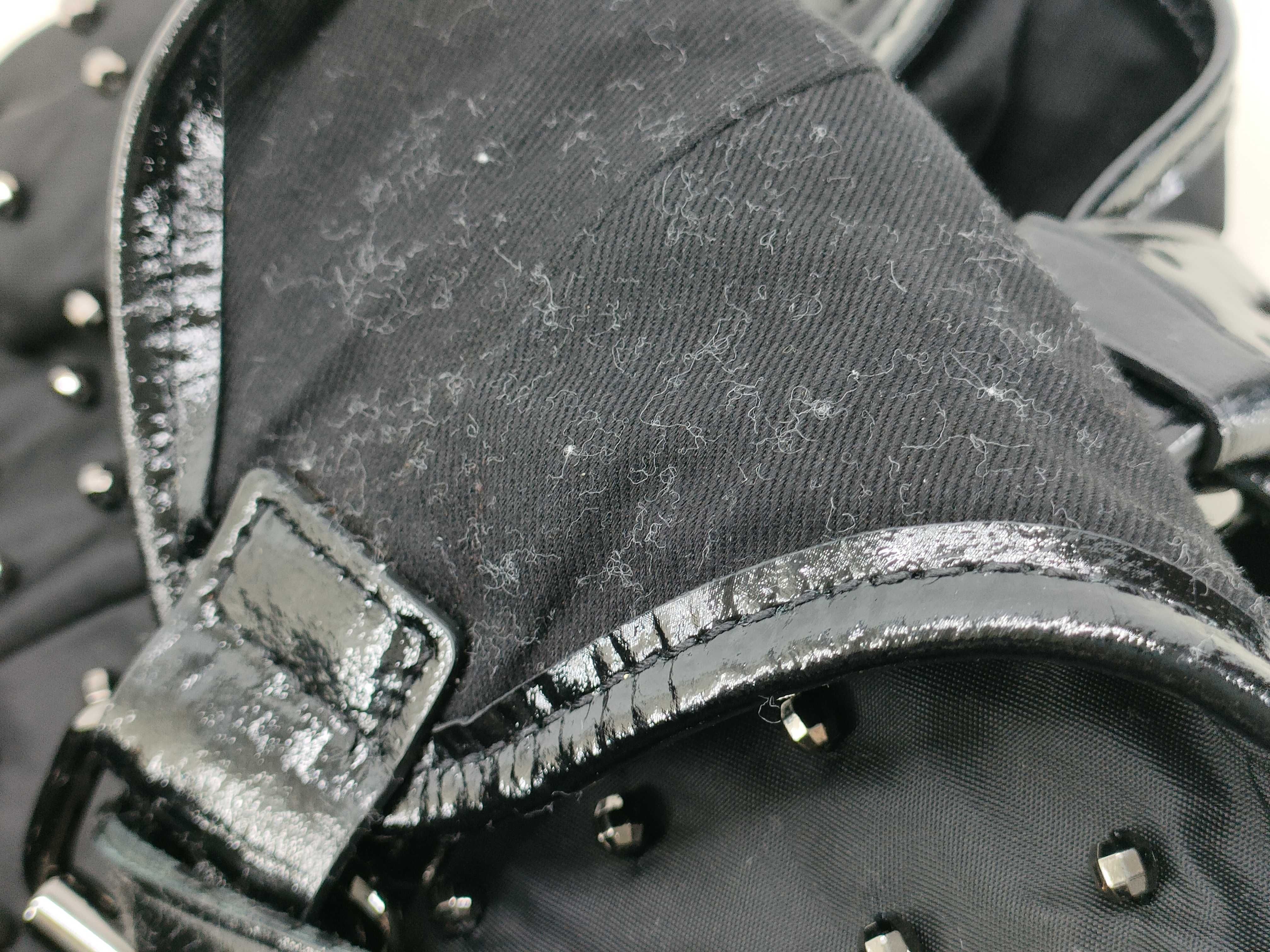 Studded Bag, Black Nylon Handbag — view 15