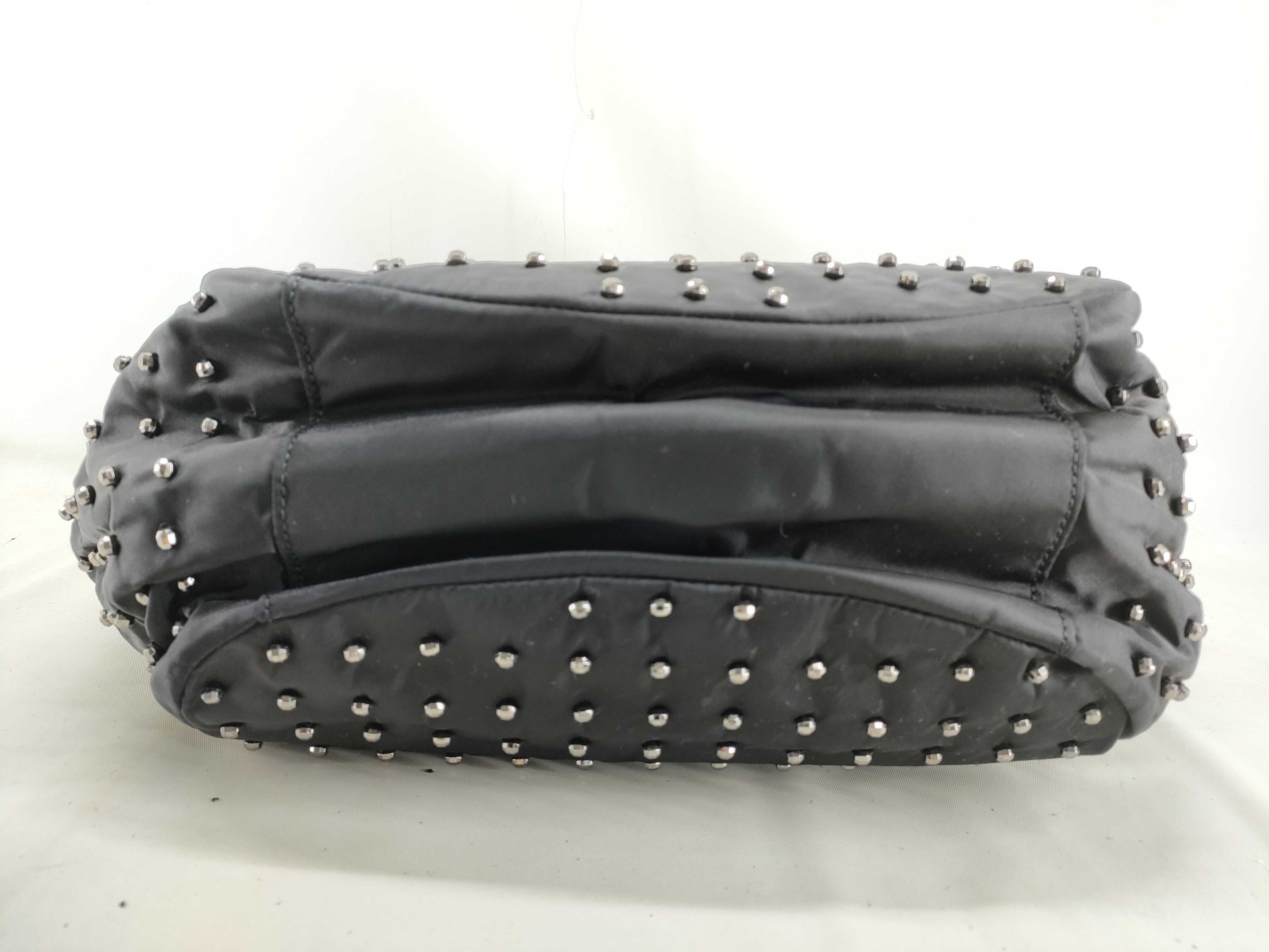 Studded Bag, Black Nylon Handbag — view 3