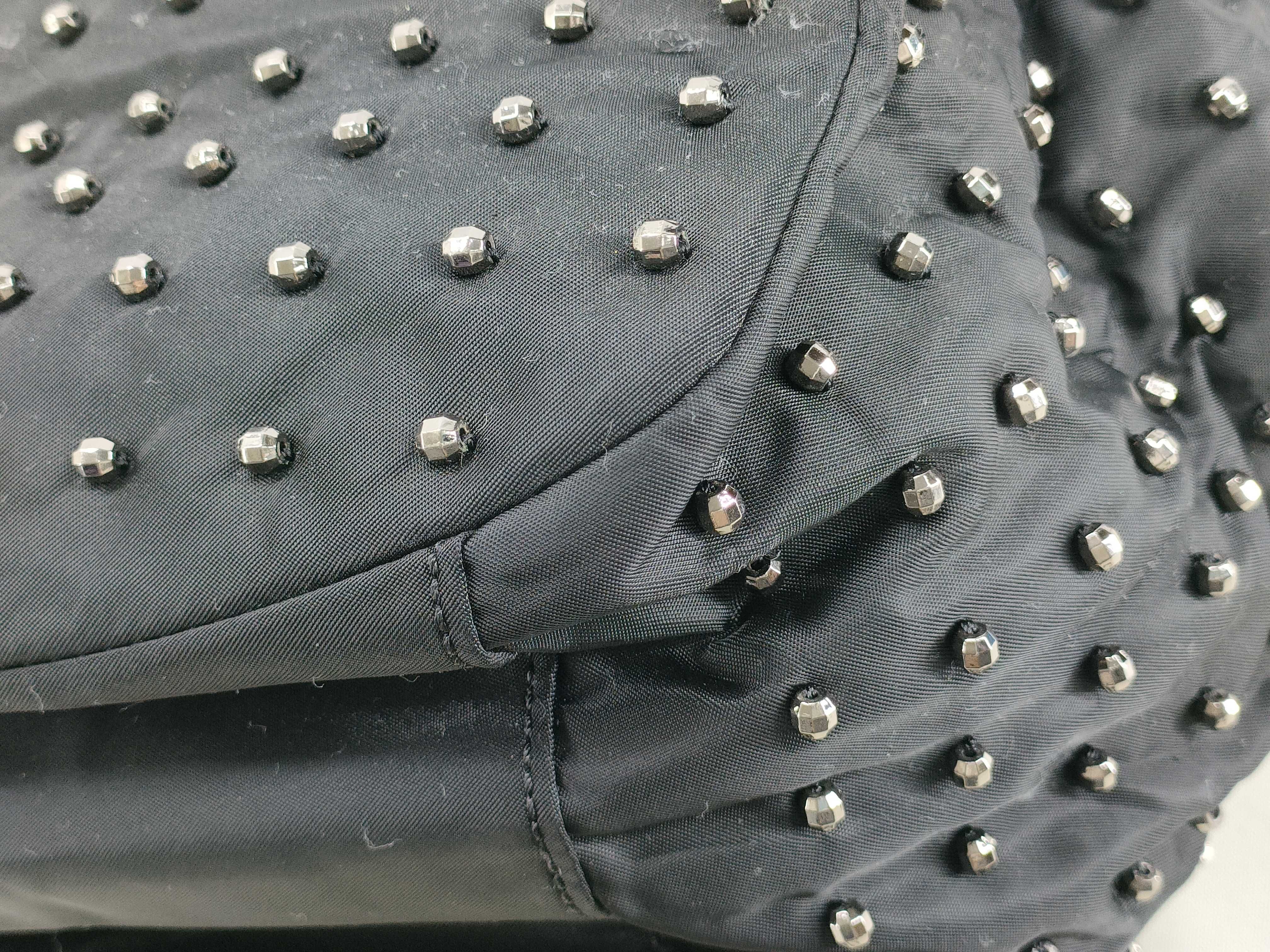 Studded Bag, Black Nylon Handbag — view 5