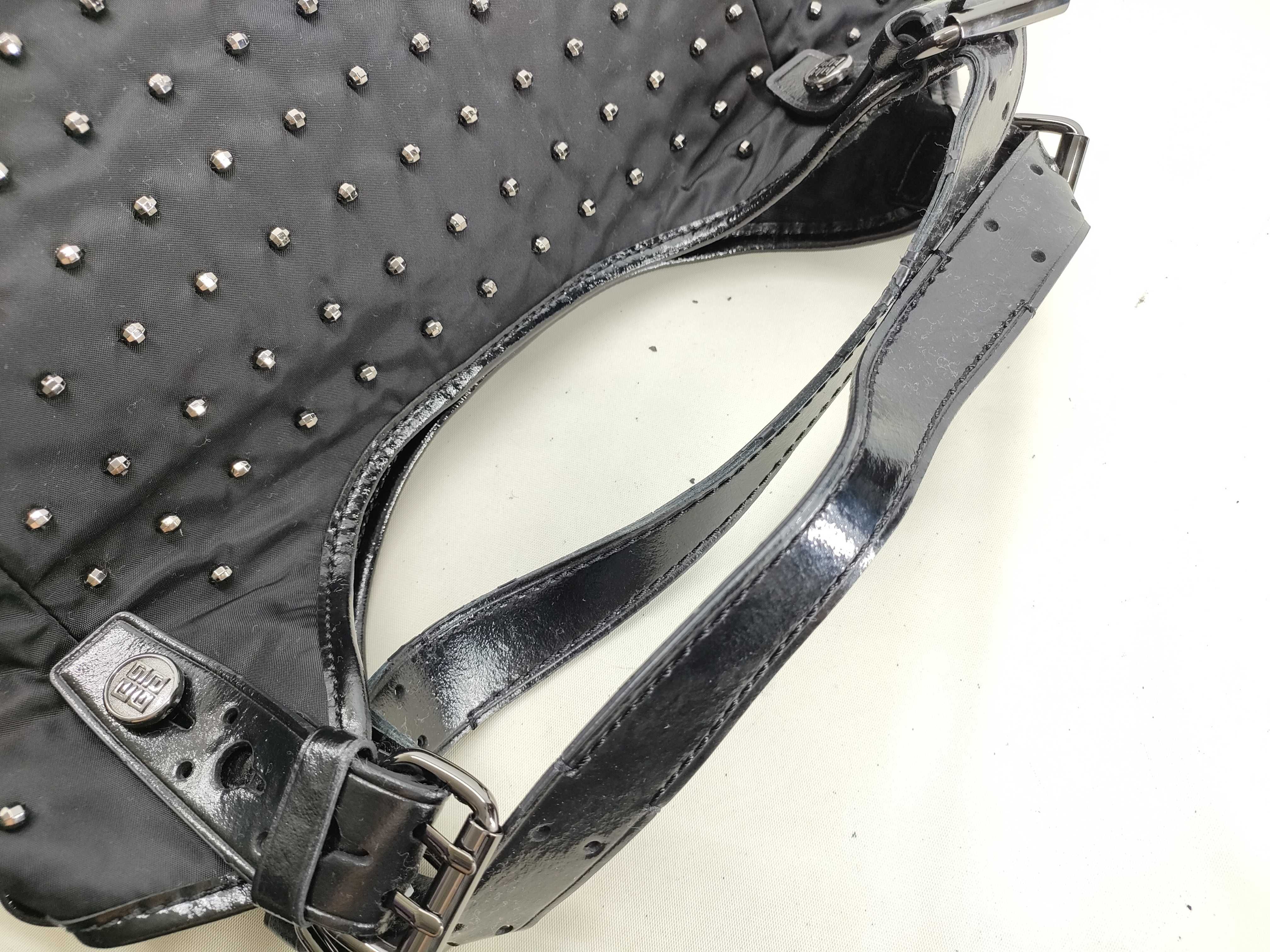 Studded Bag, Black Nylon Handbag — view 6