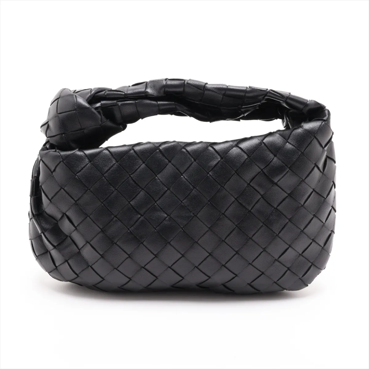 Intrecciato Mini Jodie Leather Handbag, Black — view 2
