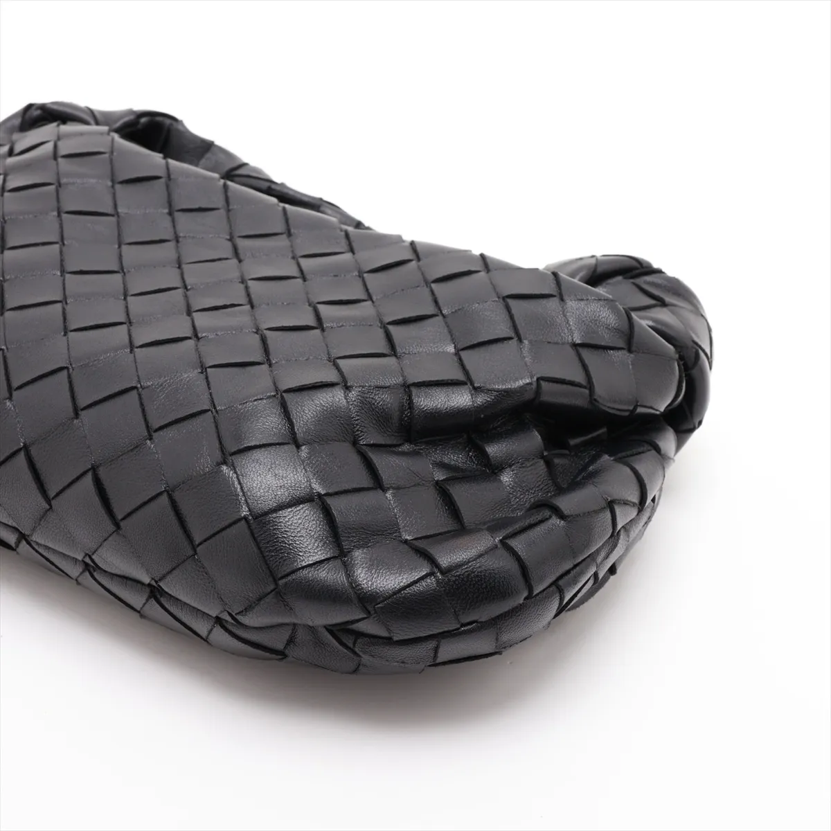 Intrecciato Mini Jodie Leather Handbag, Black — view 3